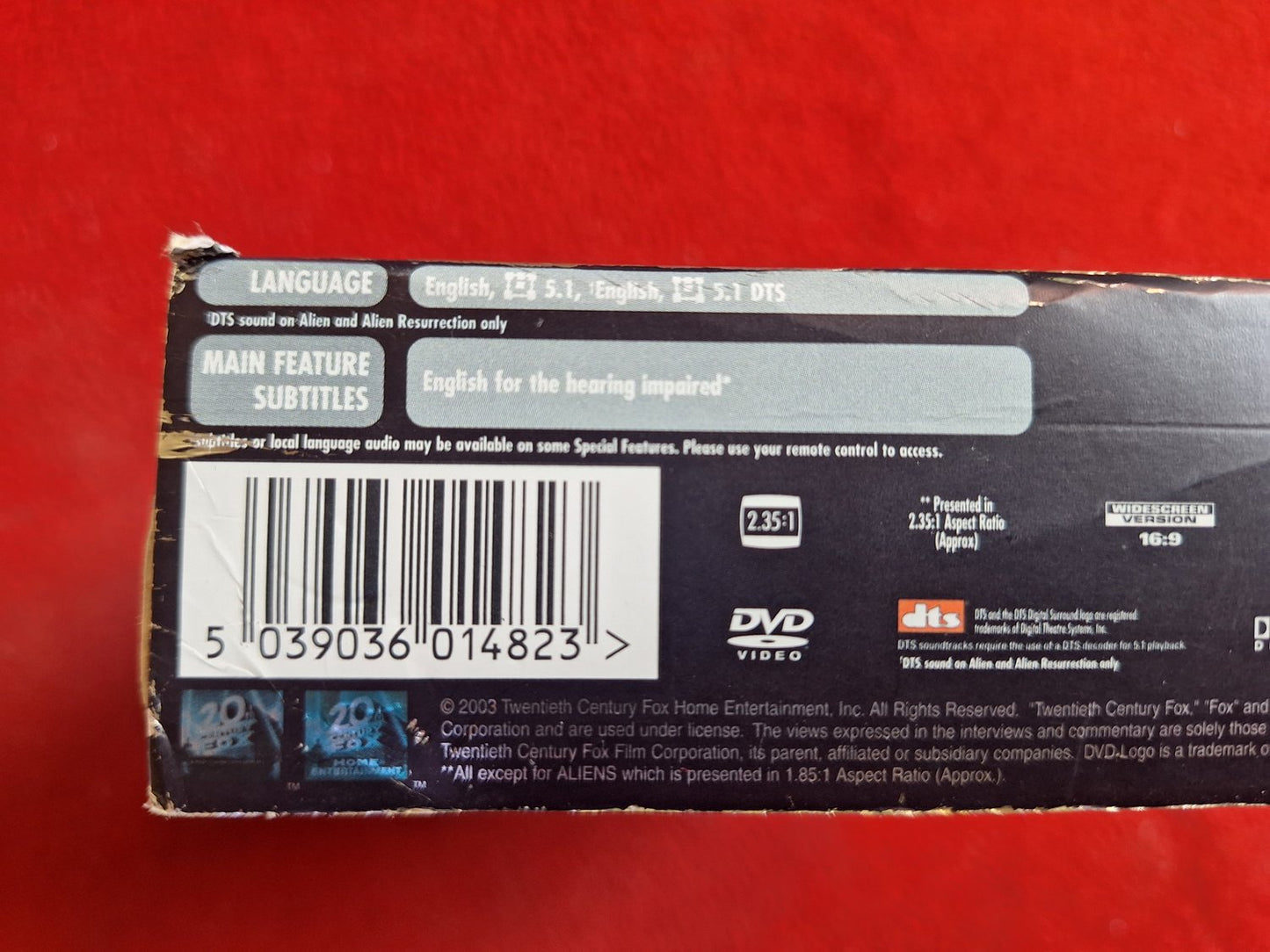 ALIEN QUADRILOGY - ALIEN / ALIENS / ALIEN 3 / ALIEN RESURRECTION BOX DVD