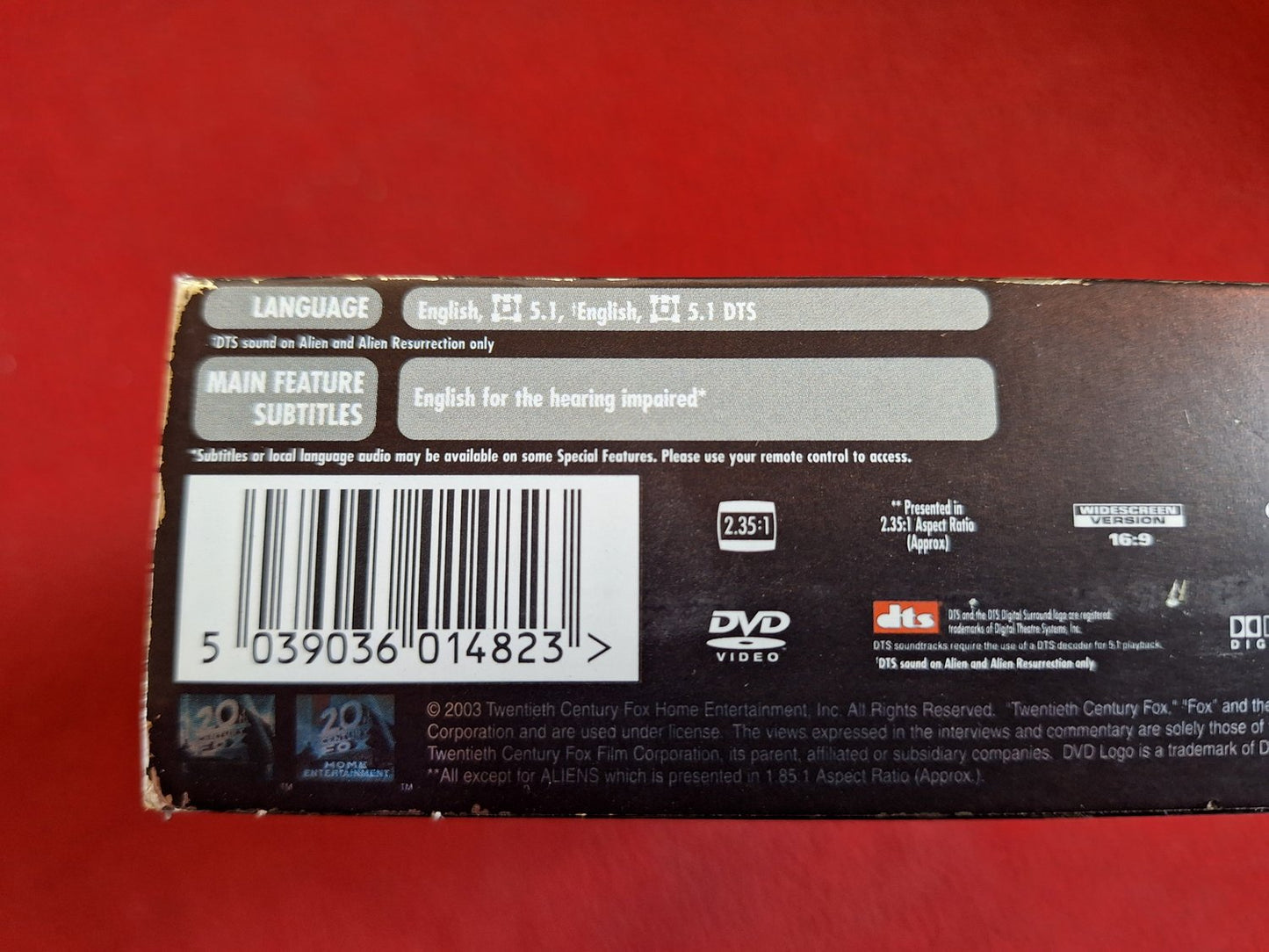 ALIEN QUADRILOGY - ALIEN / ALIENS / ALIEN 3 / ALIEN RESURRECTION BOX DVD