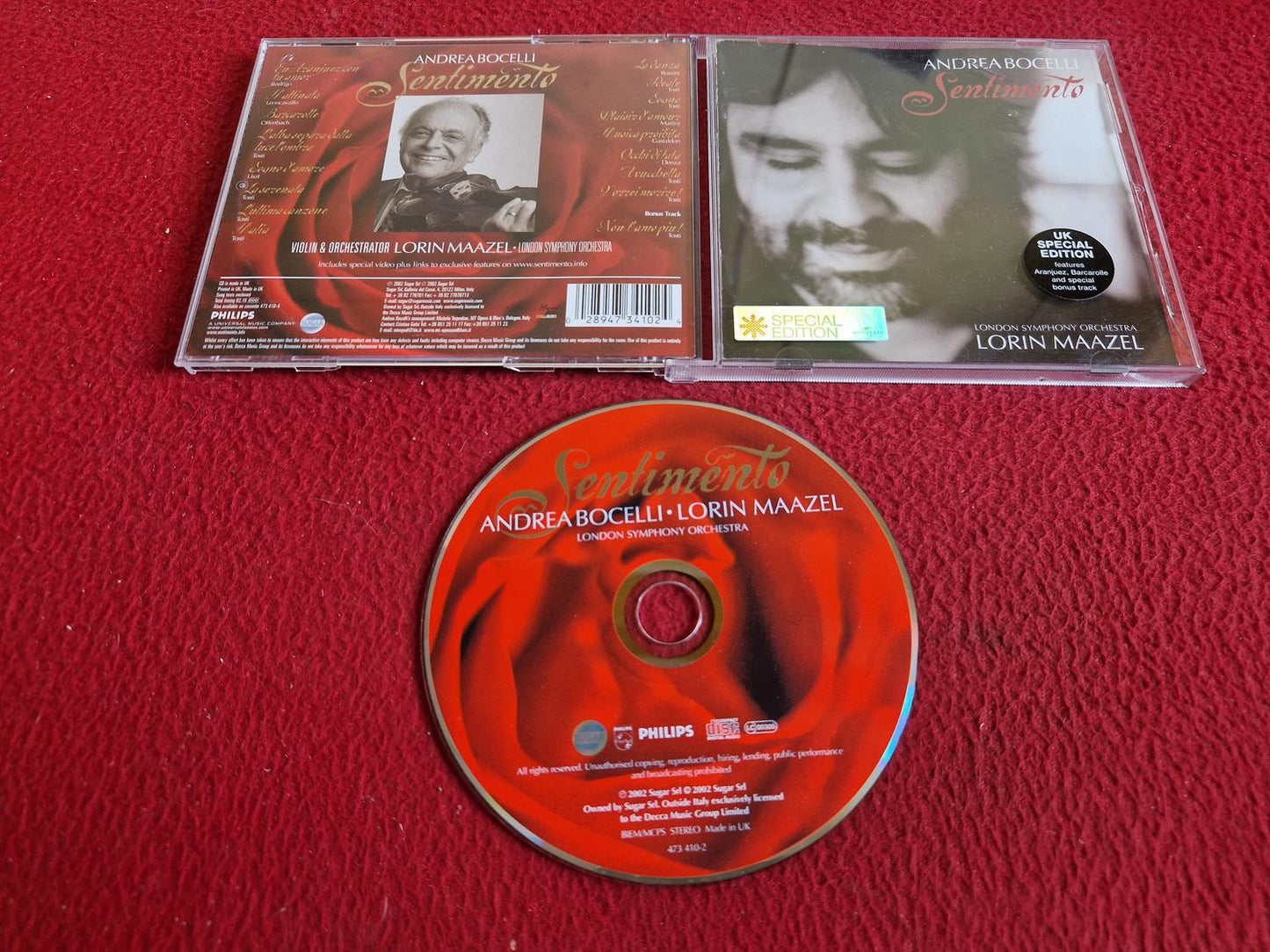 ANDREA BOCELLI LORIN MAAZEL SENTIMENTO CD