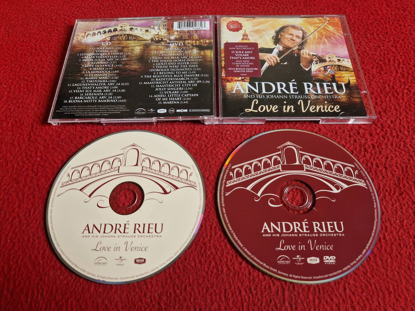 ANDRE RIEU AND HIS JOHANN STRAUSS ORCHESTRA LOVE IN VENICE CD
