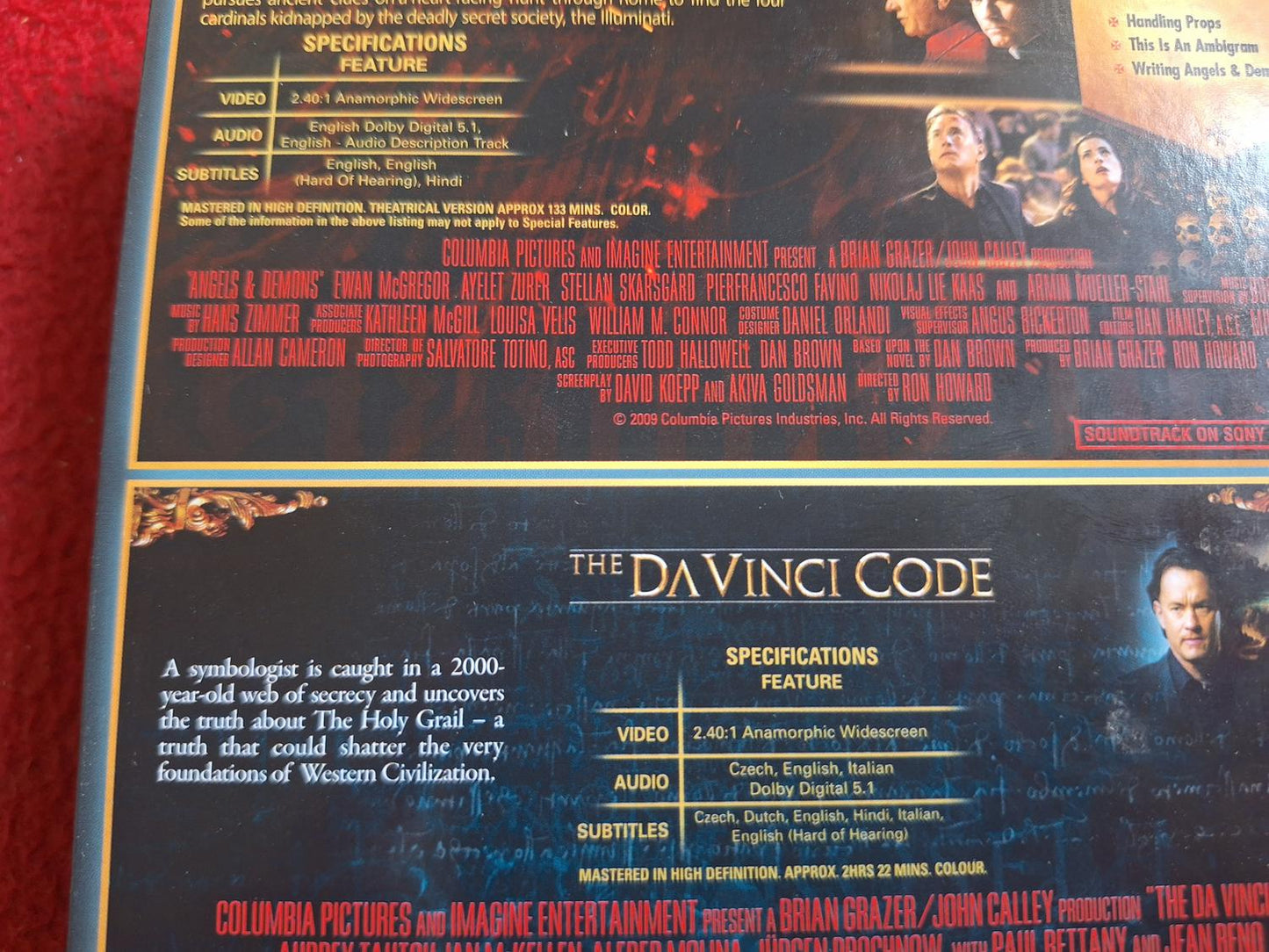 ANGELS & DEMONS THE DA VINCI CODE BOX DVD