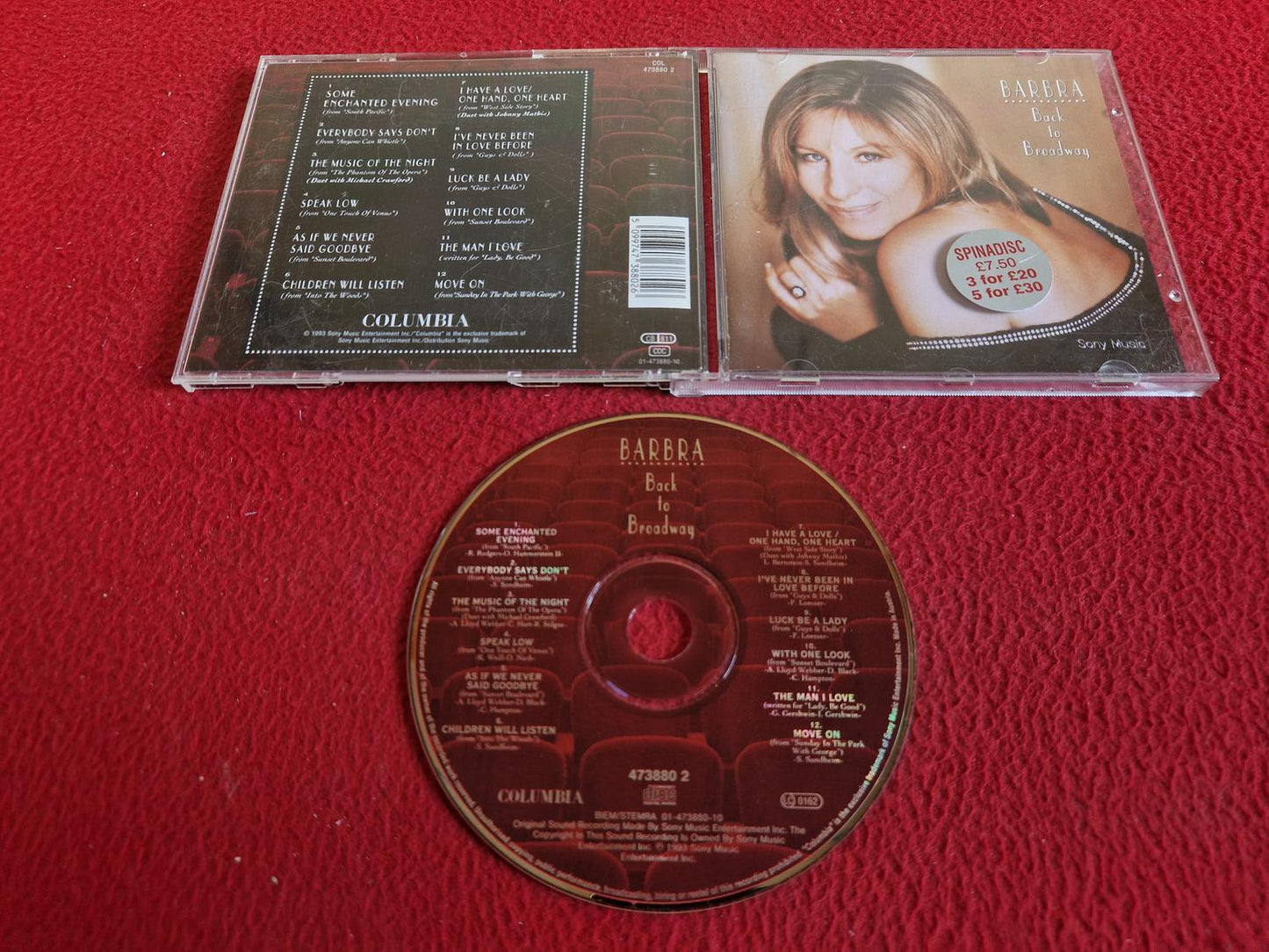 BARBRA STREISAND BACK TO BROADWAY CD