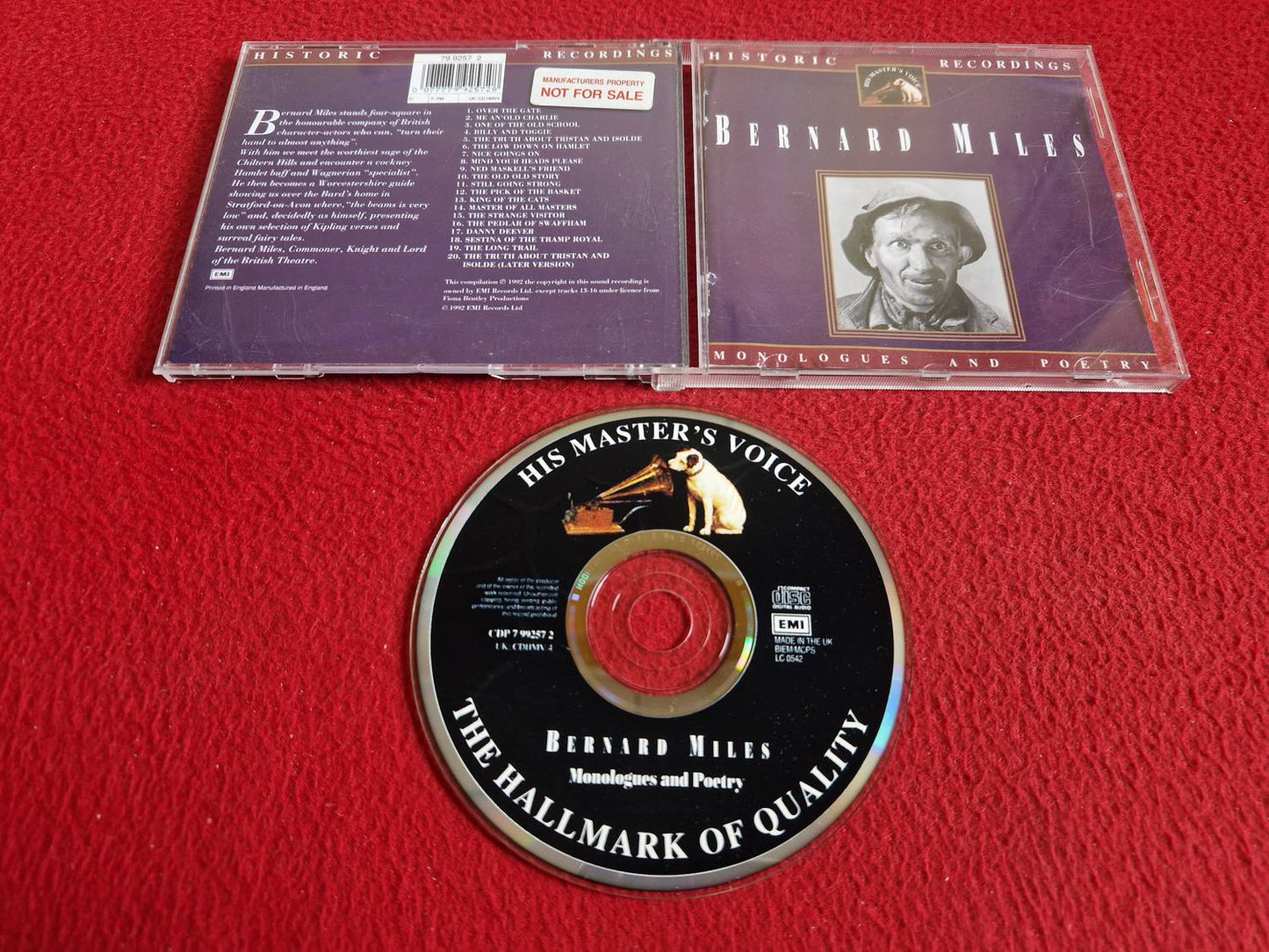 BERNARD MILES MONOLOGUES AND POETRY CD