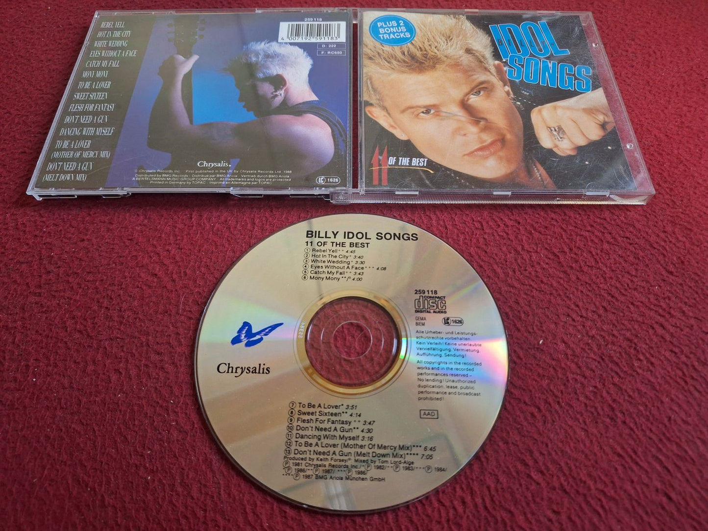 BILLY IDOL SONGS 11 OF THE BEST CD