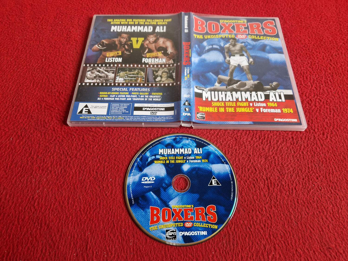 BOXERS MUHAMMAD ALI V LISTON 1964 / V FOREMAN 1974 DVD