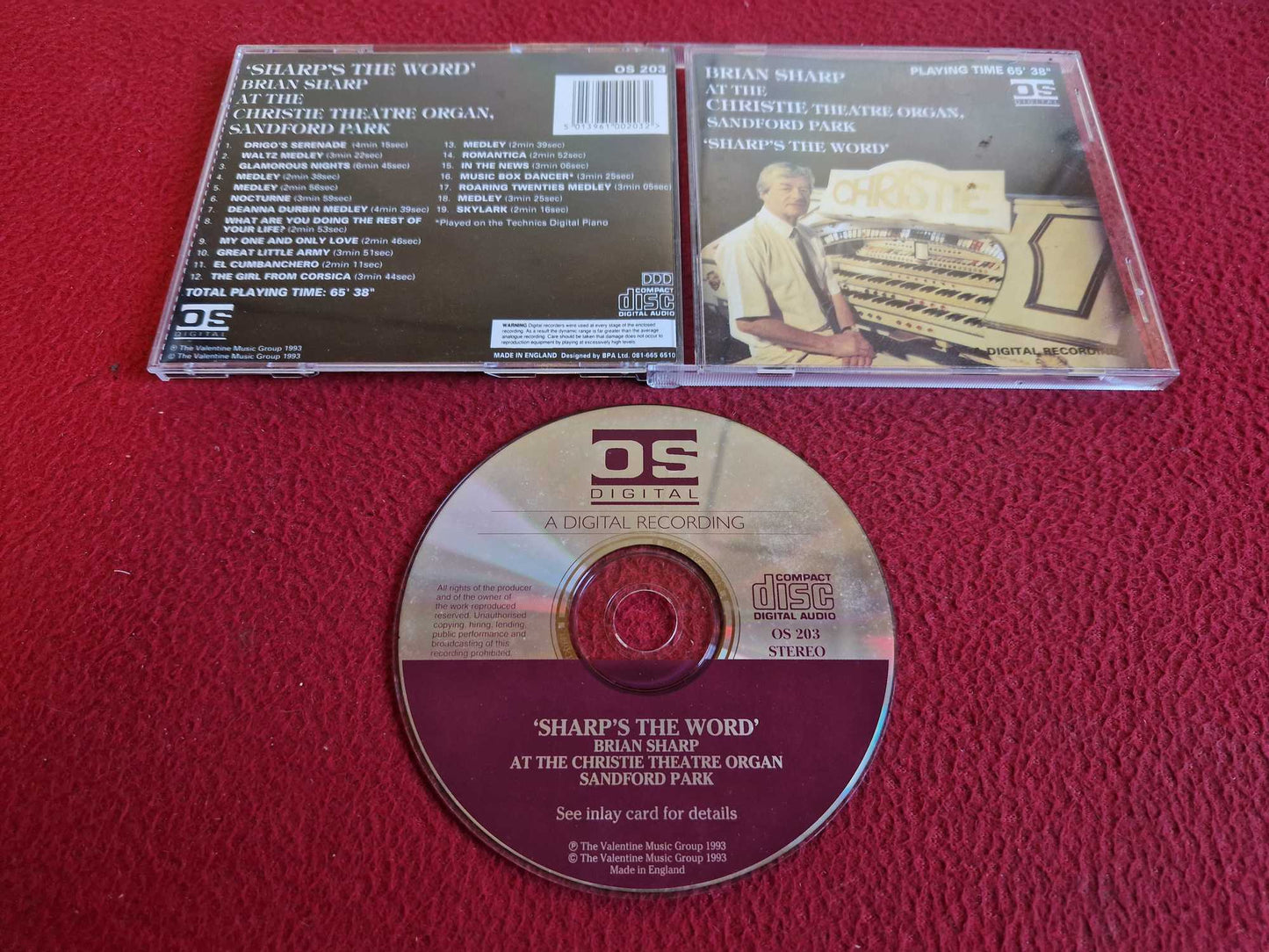 BRIAN SHARP SHARP'S THE WORD - AT THE CHRISTIE THEATRE ORGAN SANDFORD PARK CD