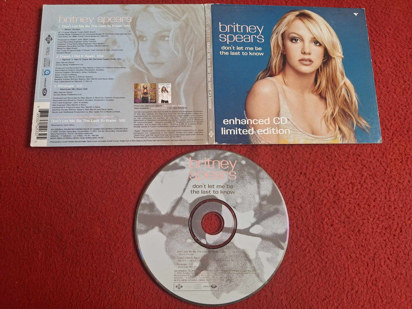 BRITNEY SPEARS DON'T LET ME BE THE LAST TO KNOW ENHANCED CD