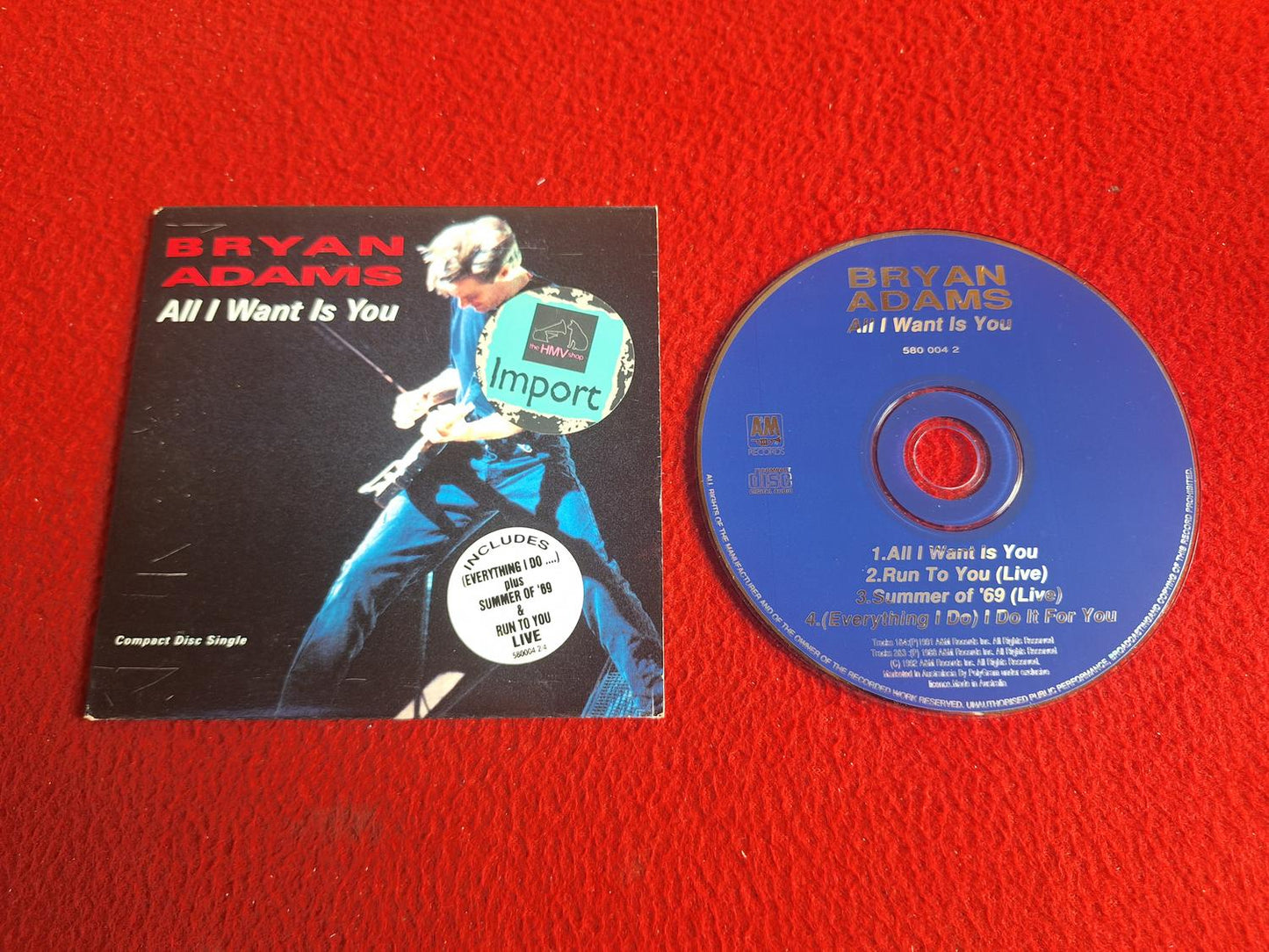 BRYAN ADAMS ALL I WANT IS YOU CD