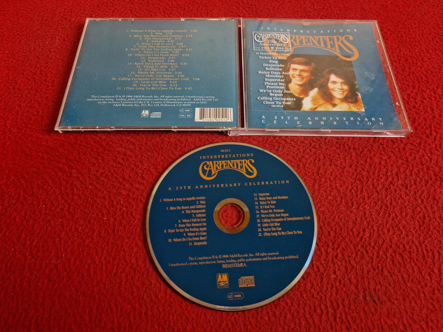 CARPENTERS INTERPRETATIONS A 25TH ANNIVERSARY CELEBRATION CD