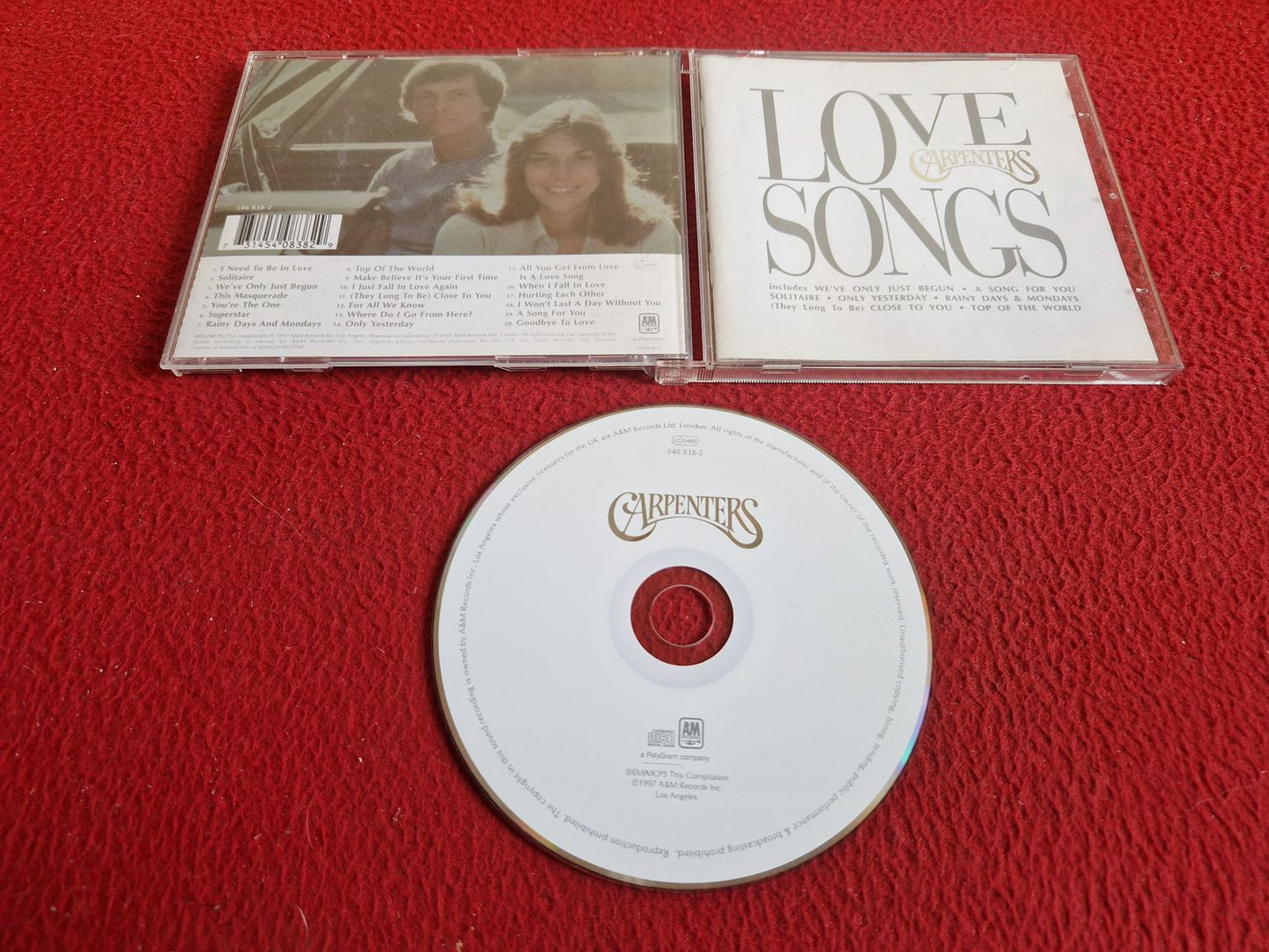 CARPENTERS LOVE SONGS CD