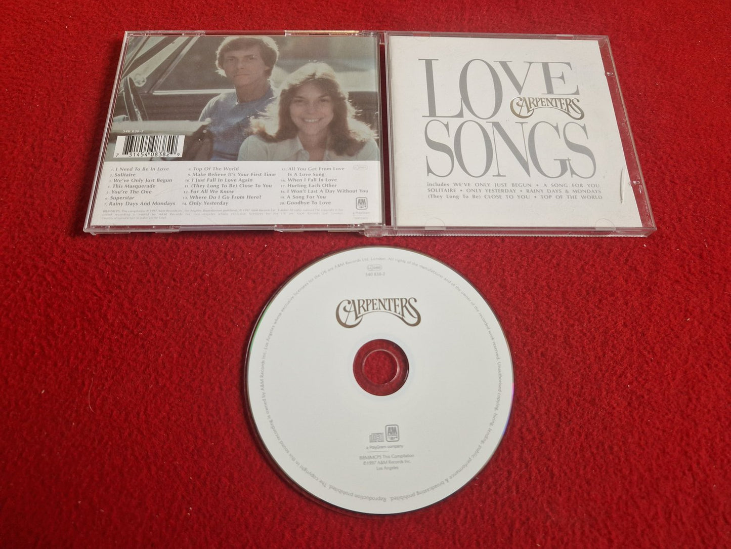 CARPENTERS LOVE SONGS till CD