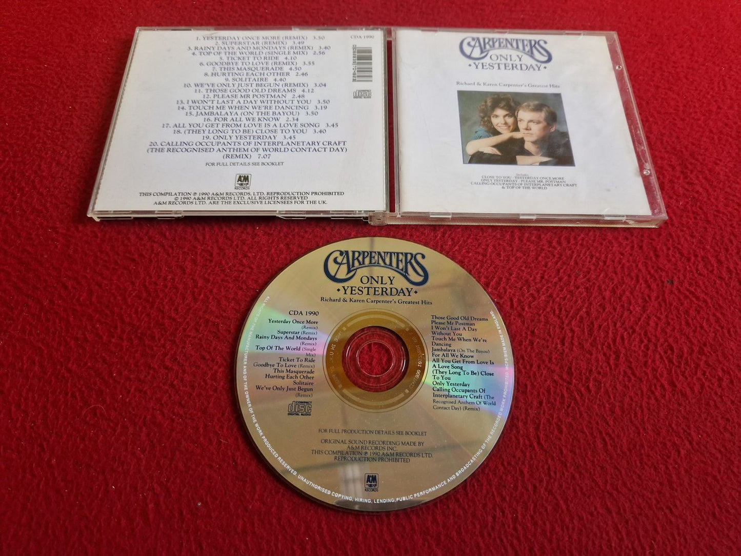 CARPENTERS ONLY YESTERDAY CD