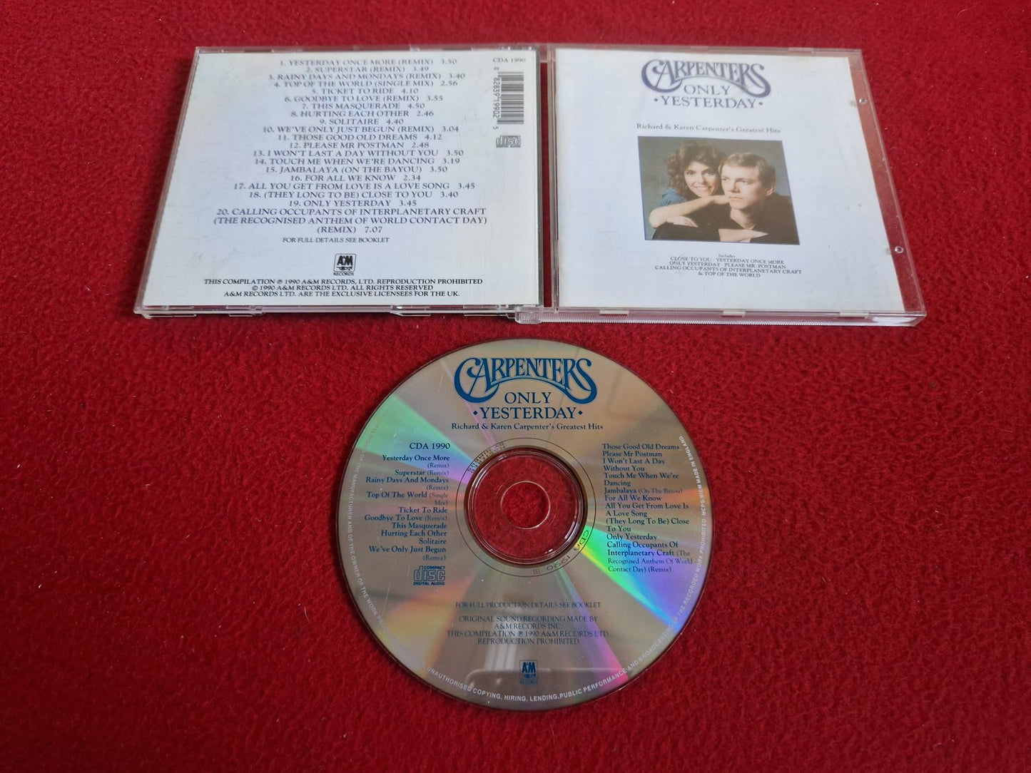 CARPENTERS ONLY YESTERDAY CD