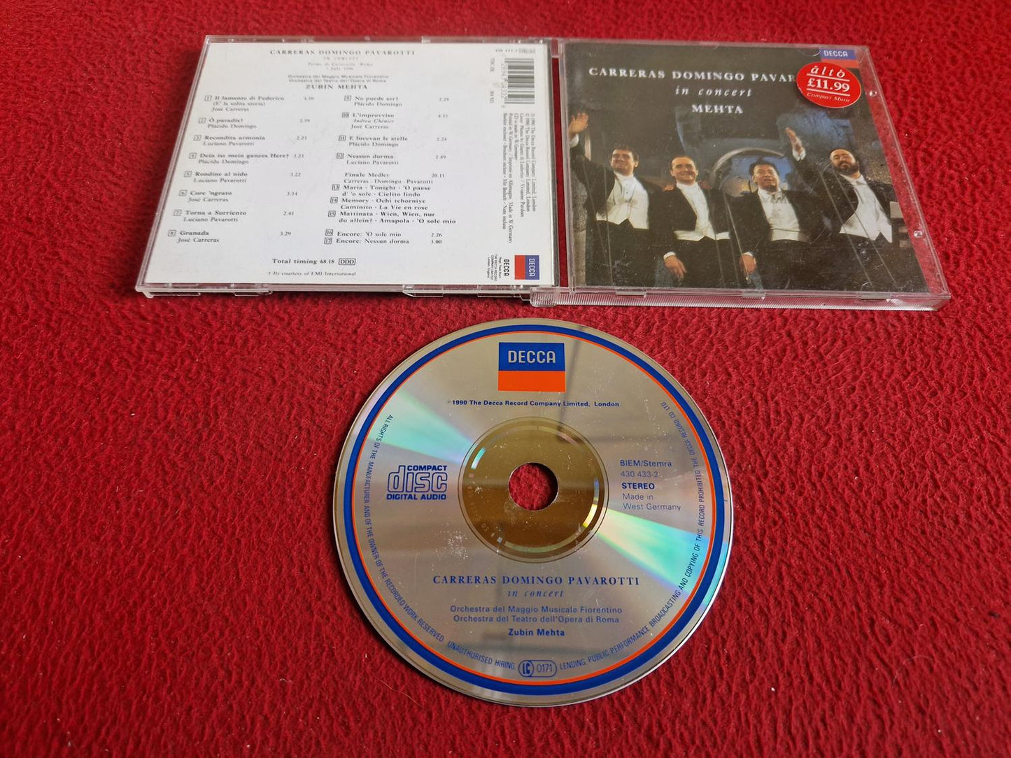 CARRERAS DOMINGO PAVAROTTI IN CONCERT MEHTA CD