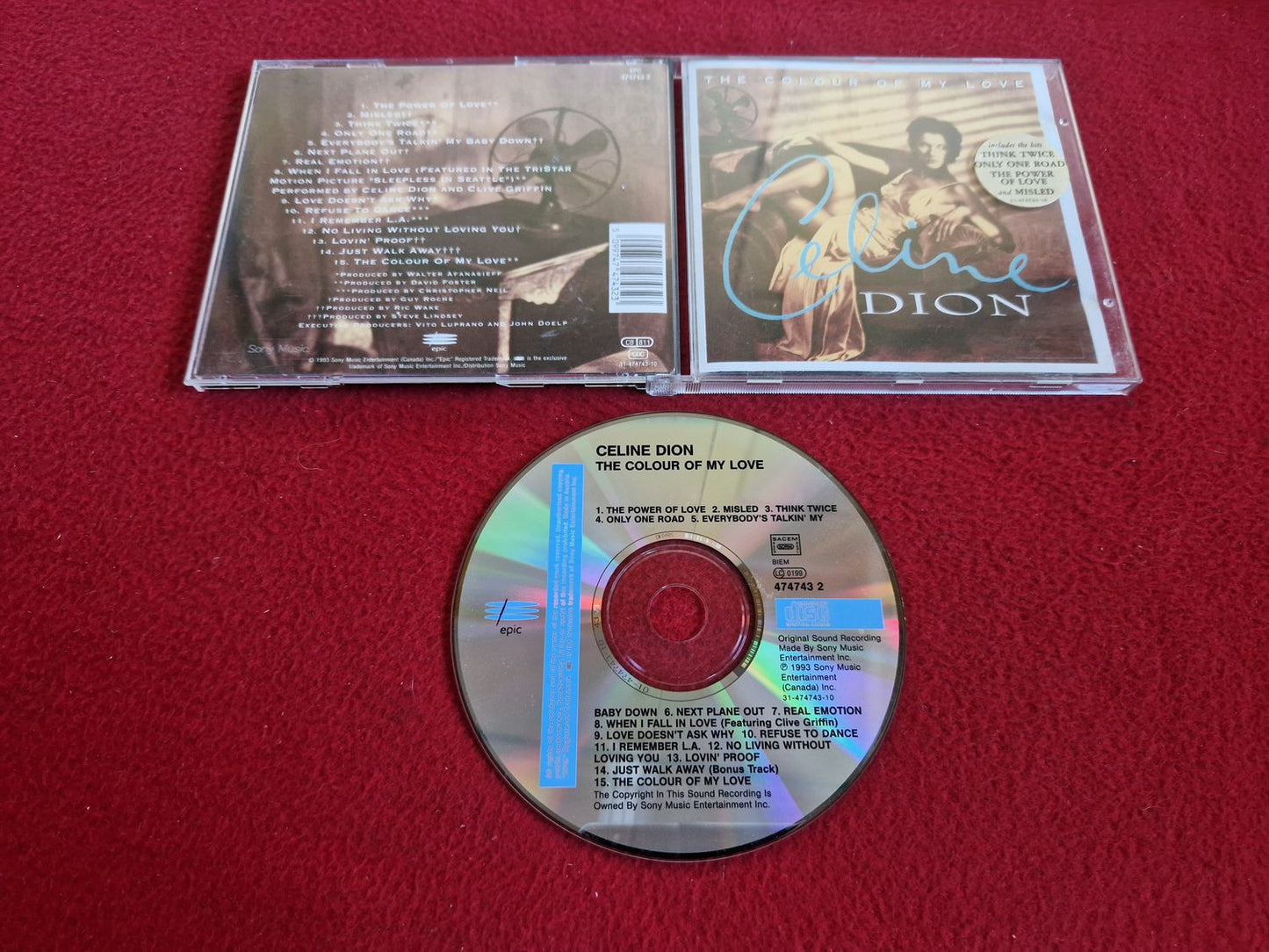 CELINE DION THE COLOUR OF MY LOVE CD