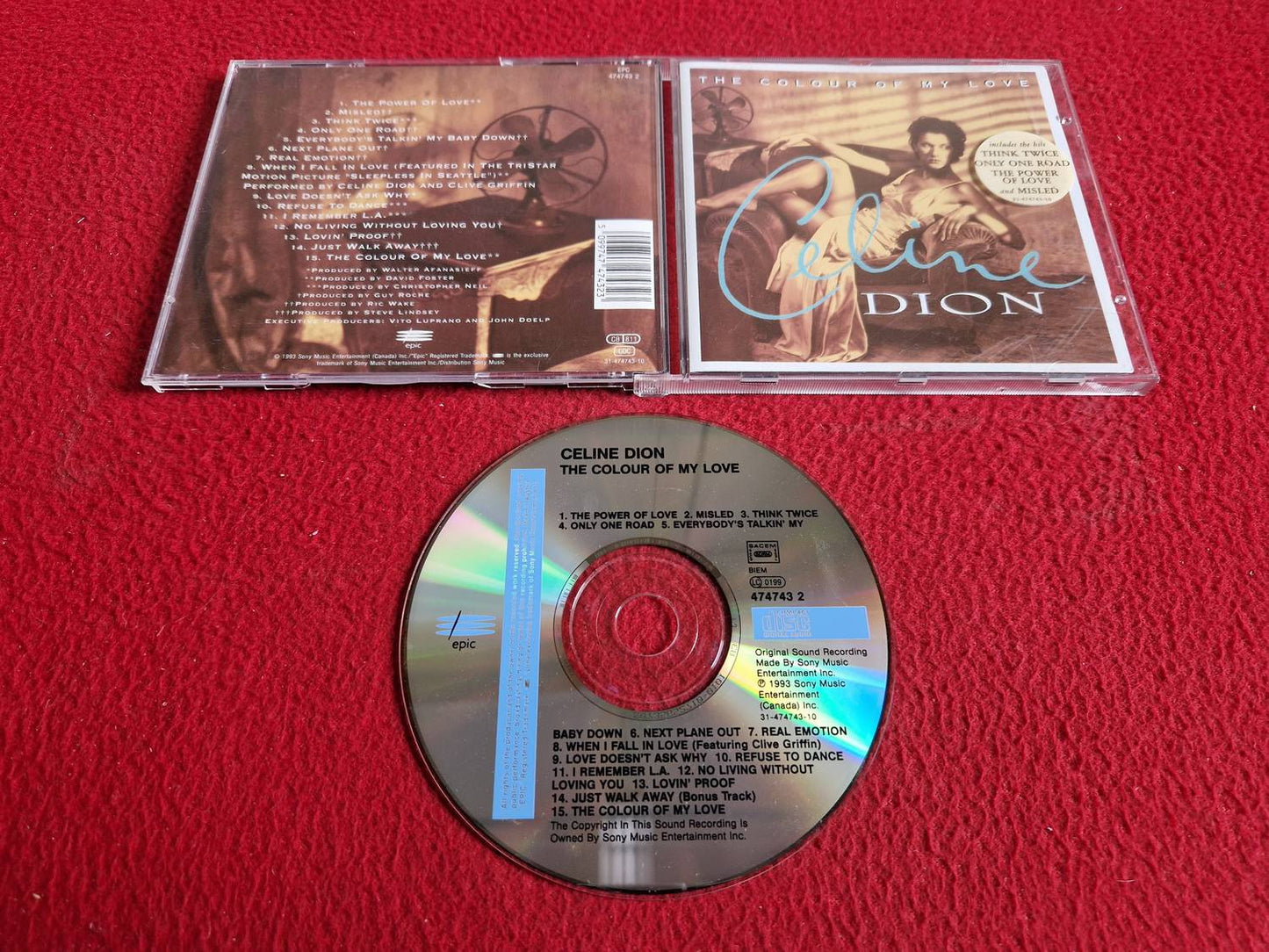CELINE DION THE COLOUR OF MY LOVE CD