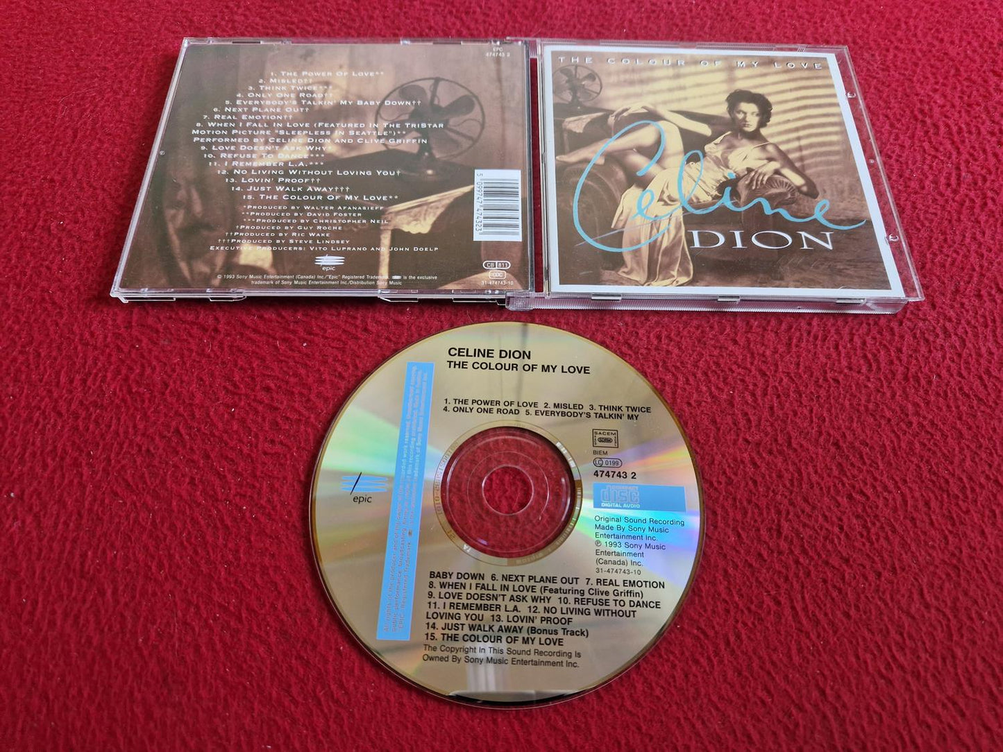 CELINE DION THE COLOUR OF MY LOVE CD