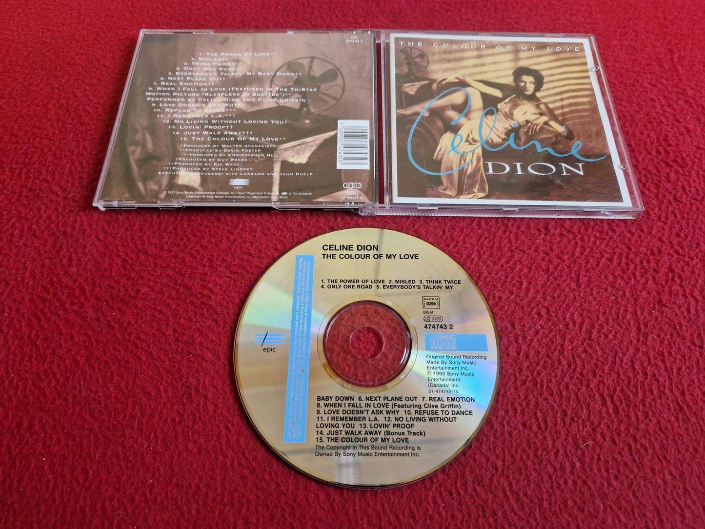 CELINE DION THE COLOUR OF MY LOVE CD