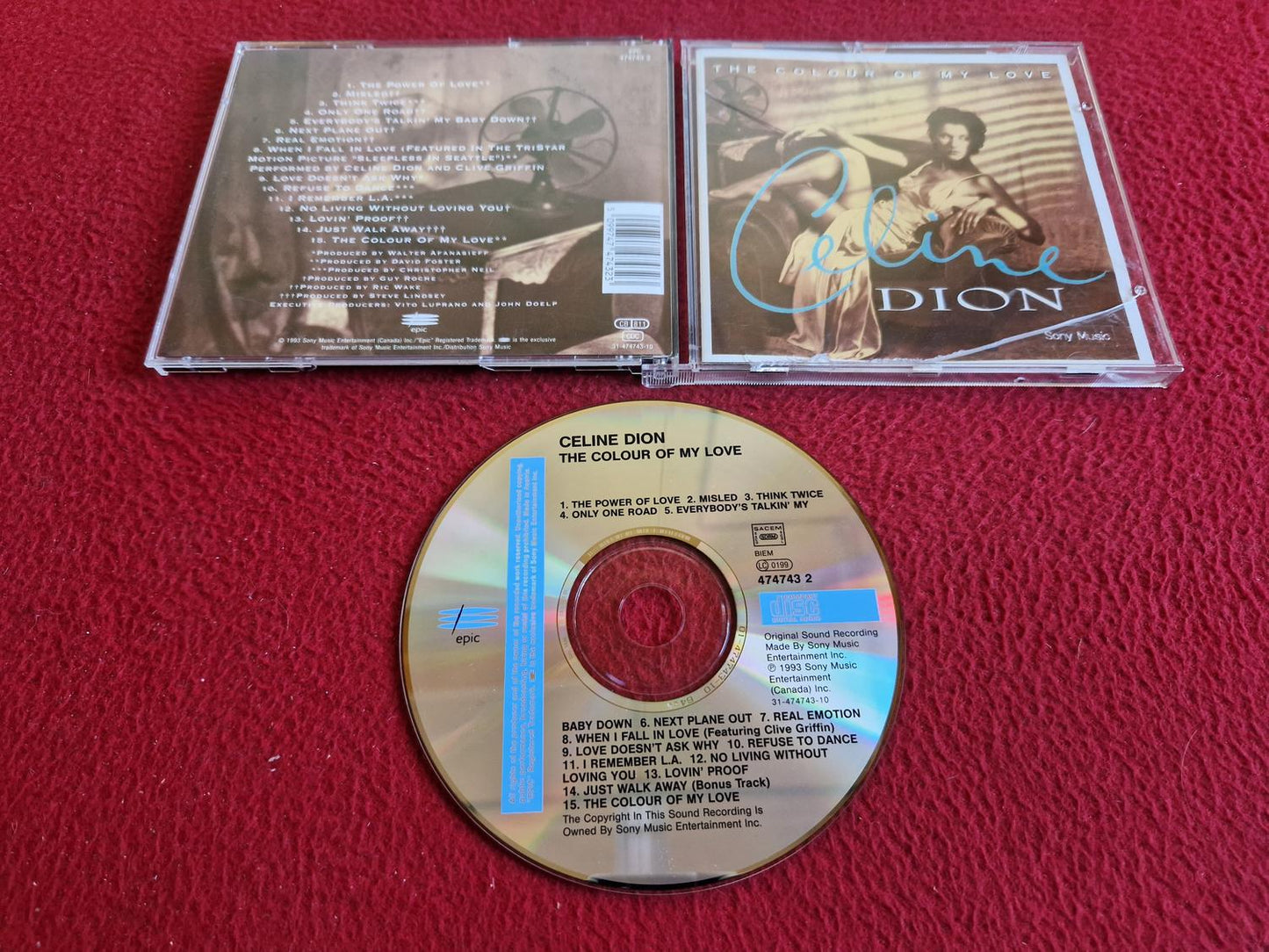 CELINE DION THE COLOUR OF MY LOVE CD