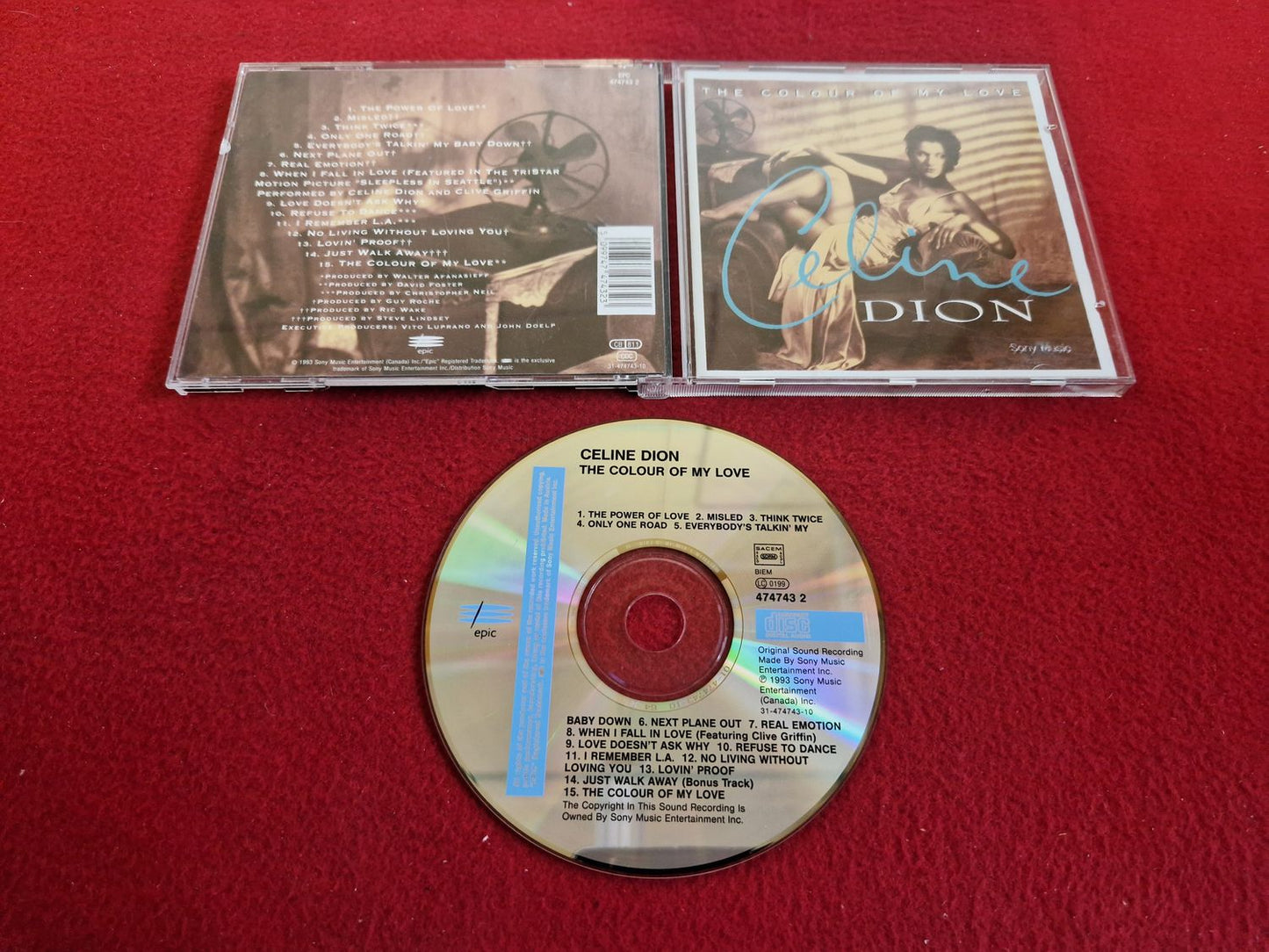 CELINE DION THE COLOUR OF MY LOVE till CD