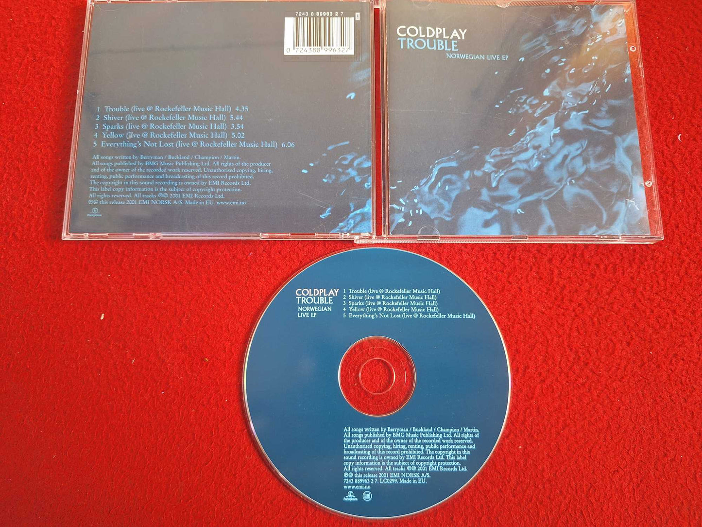 COLDPLAY TROUBLE NORWEGIAN LIVE EP CD