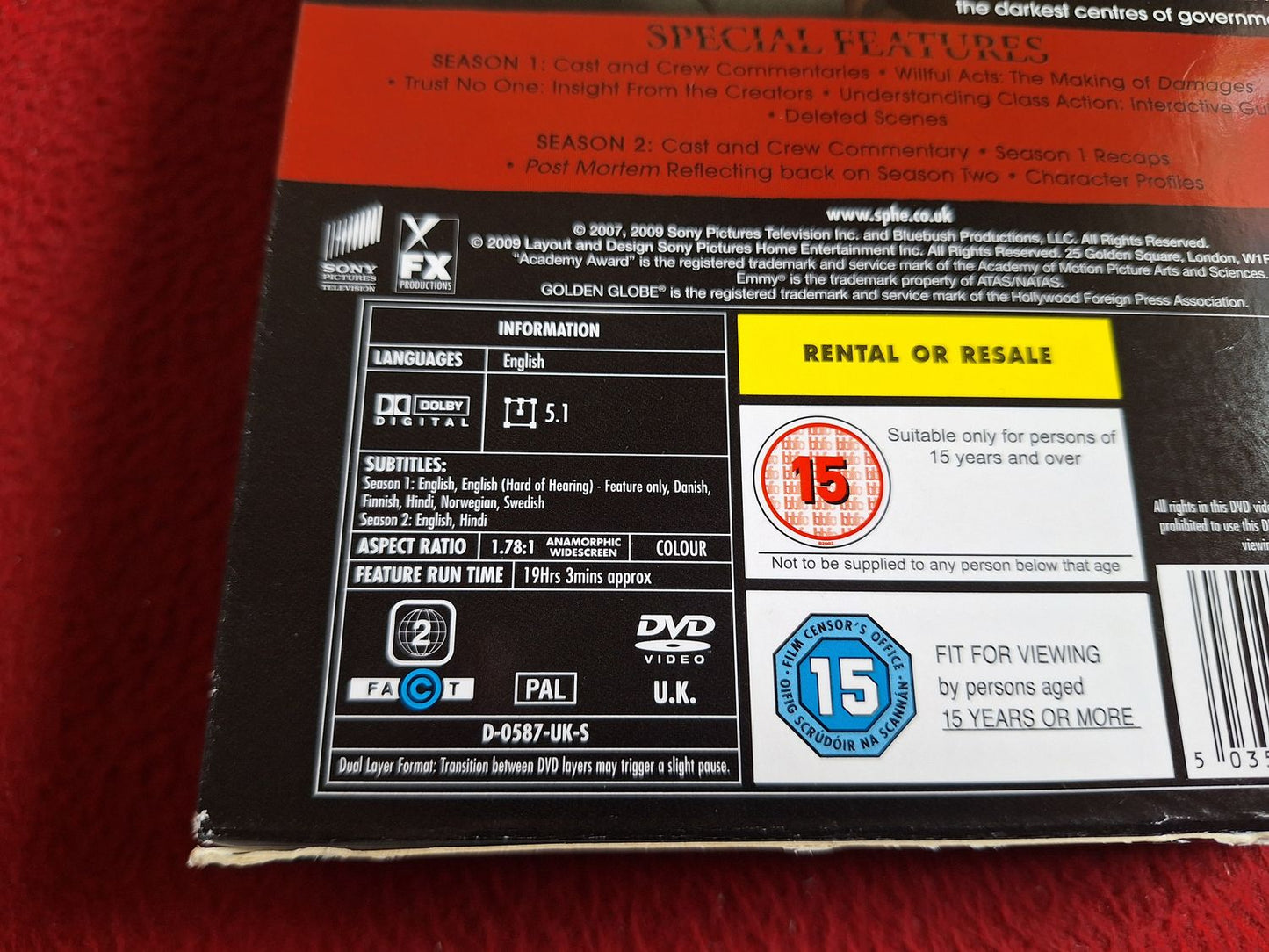 DAMAGES SEASONS 1 & 2 BOX DVD