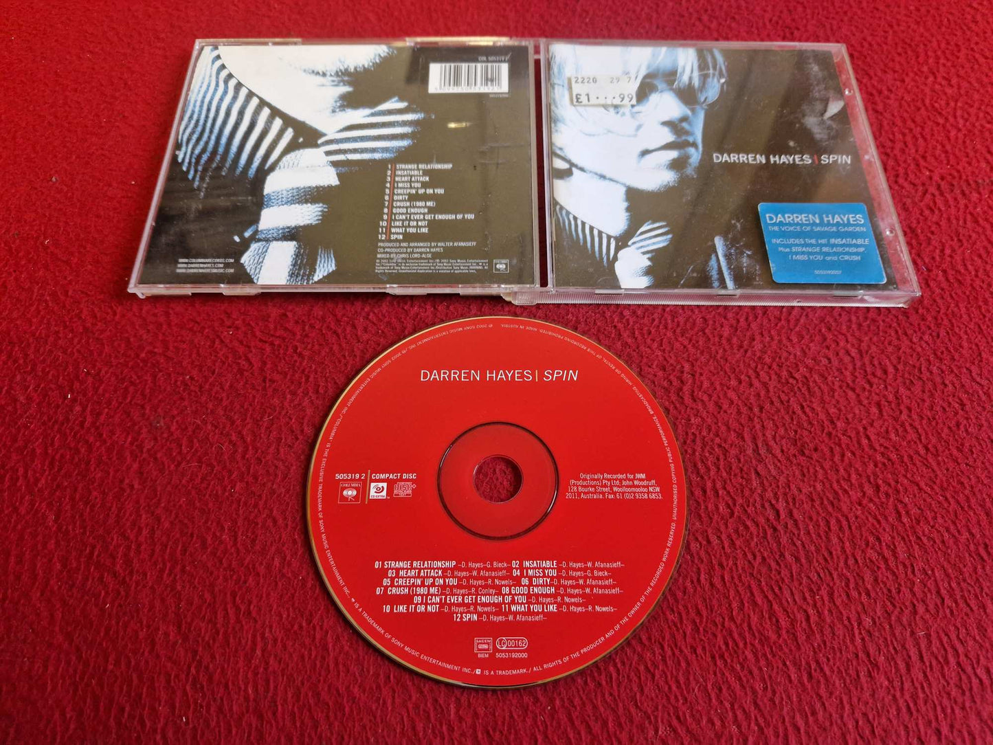 DARREN HAYES SPIN CD