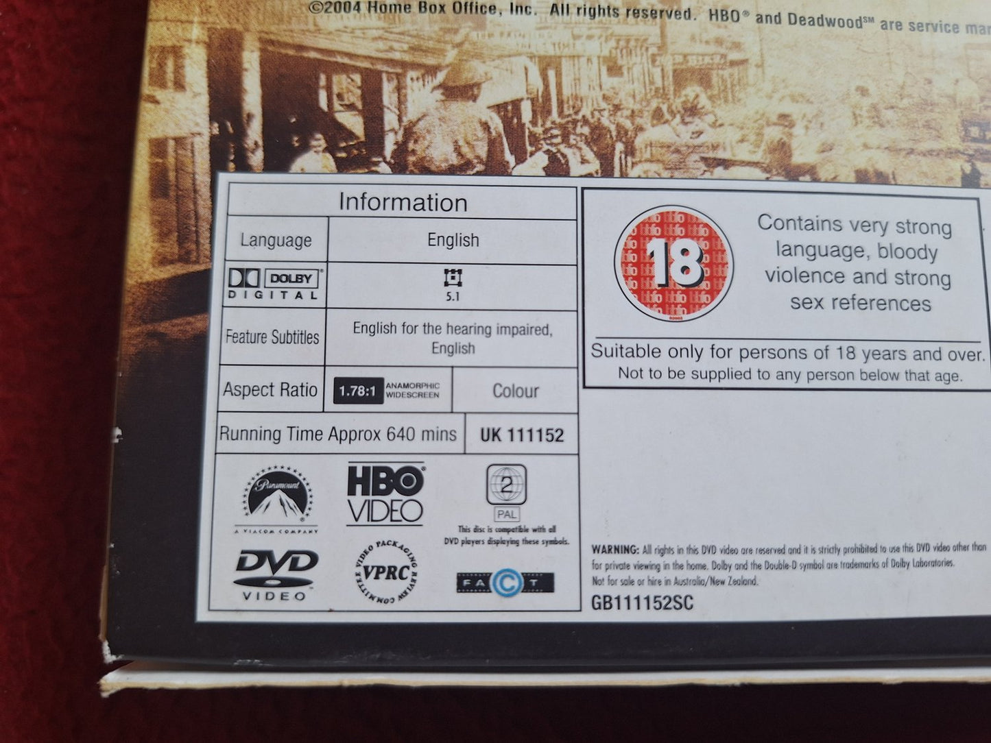 DEADWOOD SEASON 1 BOX DVD