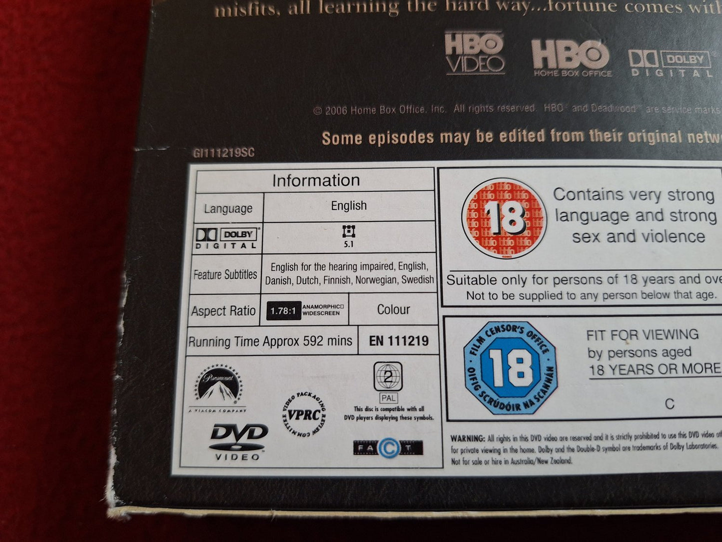 DEADWOOD SEASON 2 BOX DVD