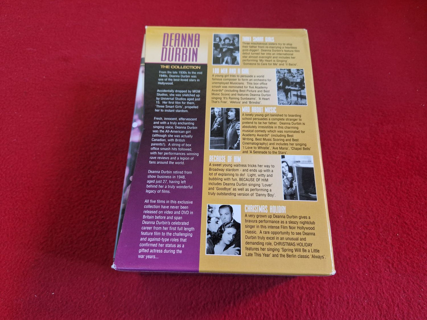 DEANNA DURBIN - THREE SMART GURLS / MAD ABOUT MUSIC mfl BOX till DVD