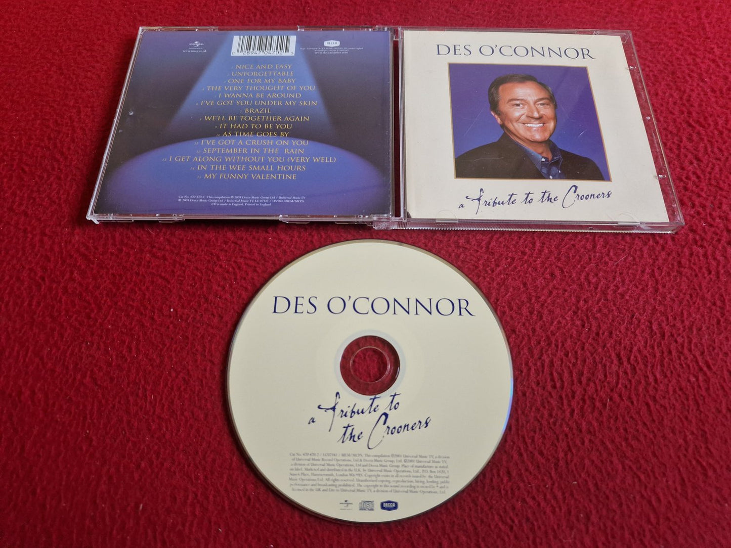 DES O'CONNOR A TRIBUTE TO THE CROONERS CD