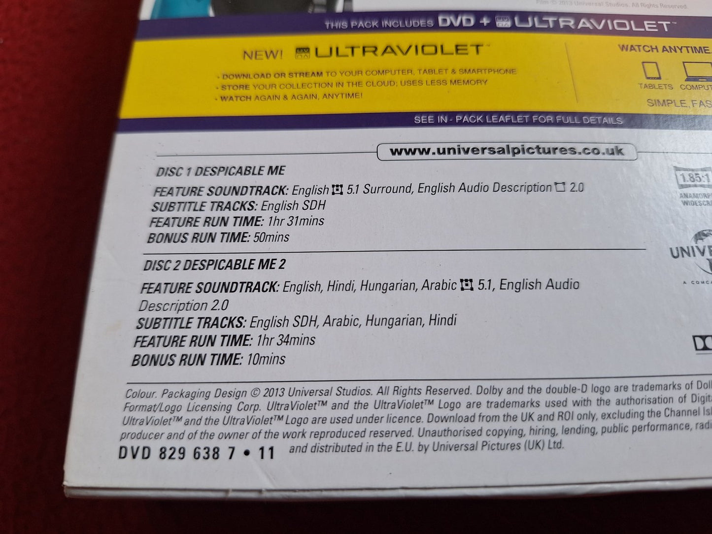 DESPICABLE ME 1 & 2 BOX DVD