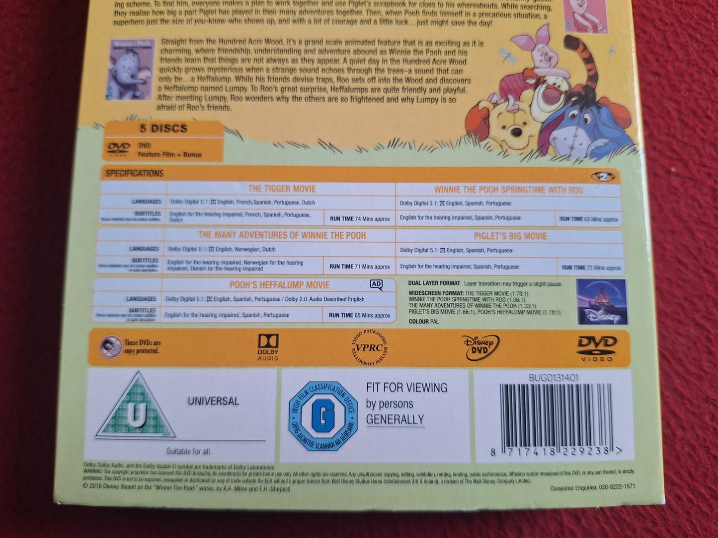 DISNEY WINNIE THE POOH - POOH & FRIENDS 5-MOVIE COLLECTION BOX DVD