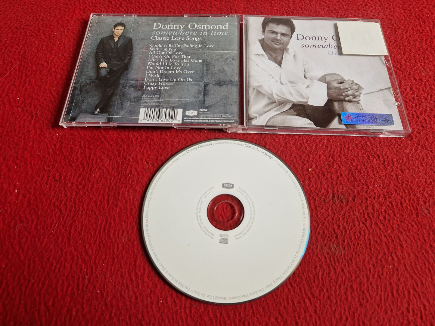 DONNY OSMOND SOMEWHERE IN TIME CLASSIC LOVE SONGS CD