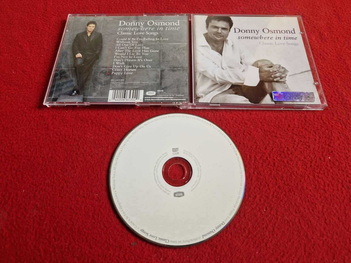 DONNY OSMOND SOMEWHERE IN TIME CLASSIC LOVE SONGS CD
