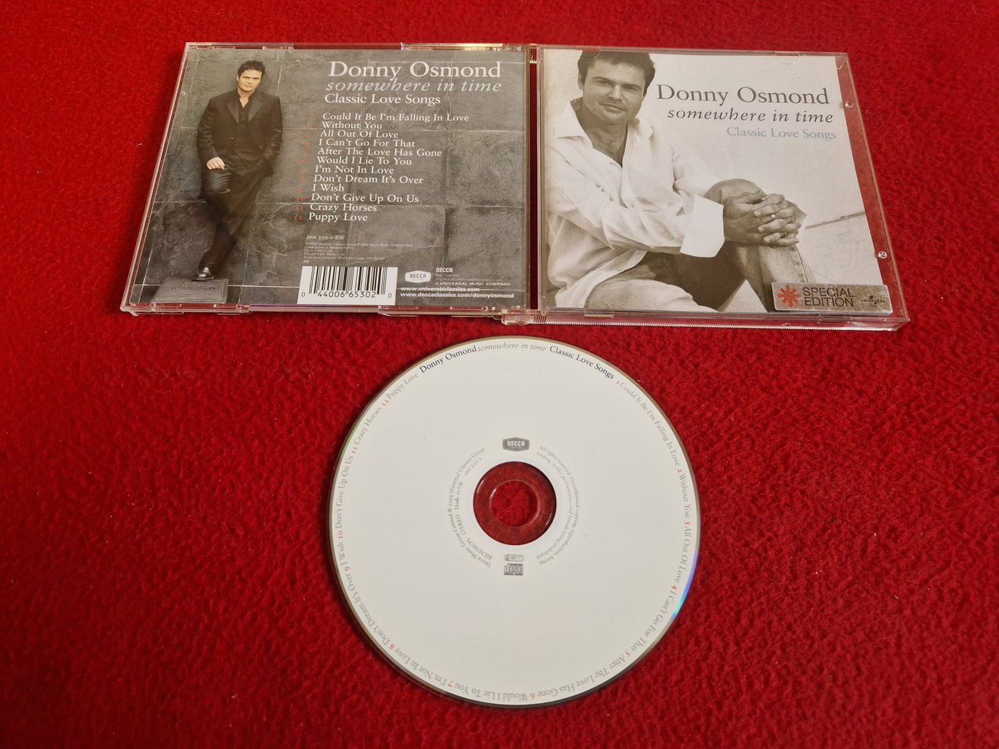 DONNY OSMOND SOMEWHERE IN TIME CLASSIC LOVE SONGS CD