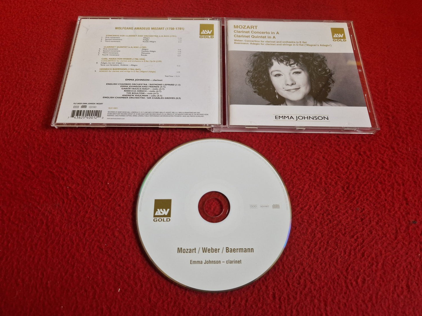EMMA JOHNSON CLARINET MOZART / WEBER / BAERMANN CD