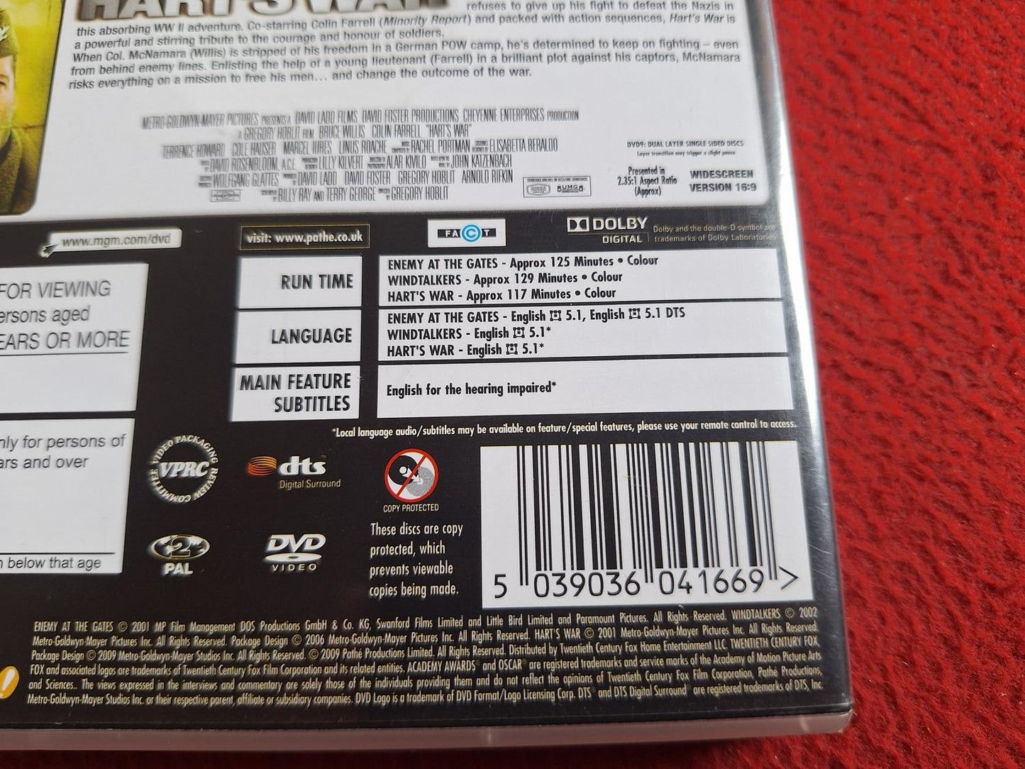 ENEMY AT THE GATES / WINDTALKERS / HART'S WAR BOX DVD