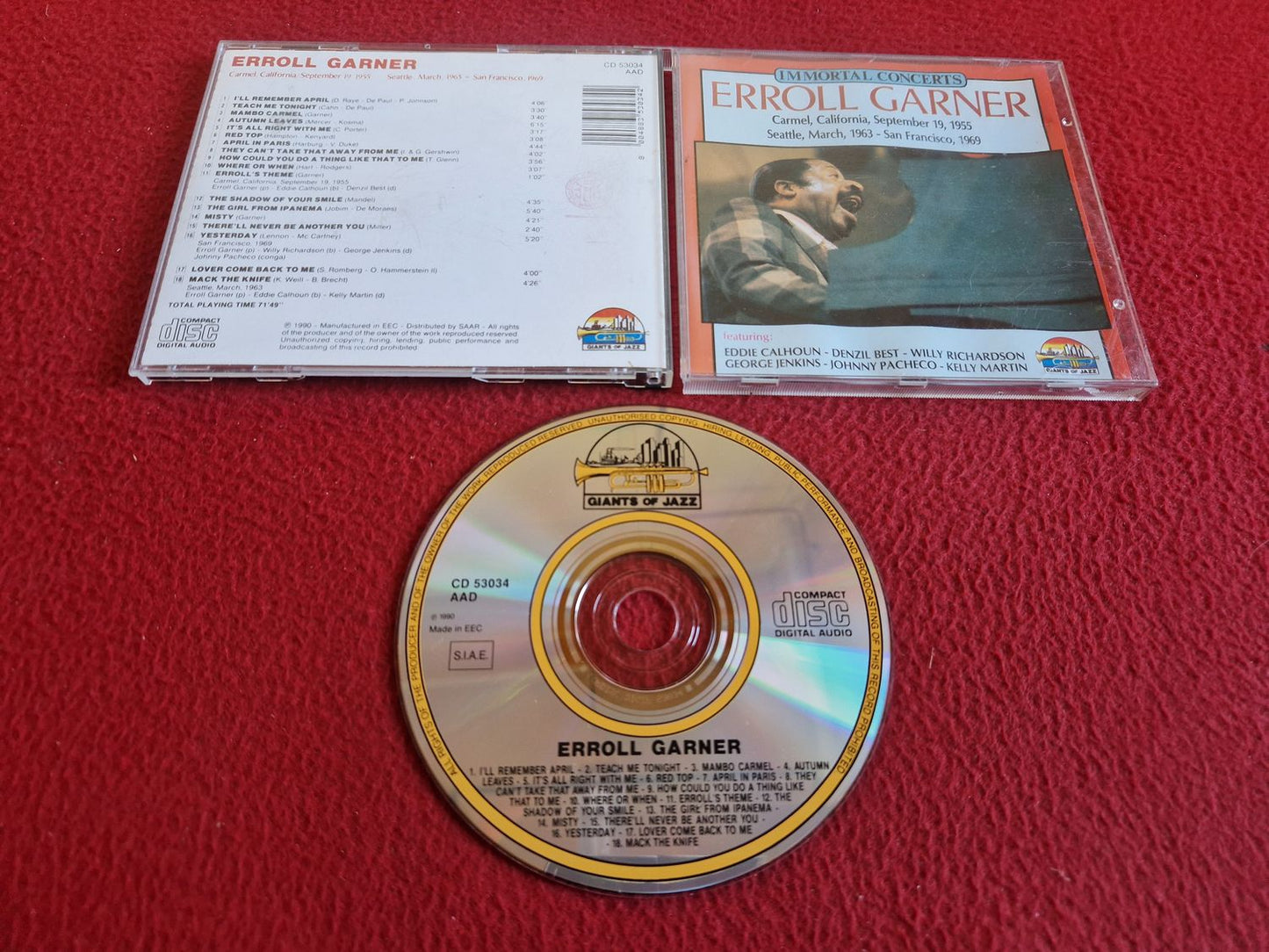 ERROLL GARNER IMMORTAL CONCERTS CD