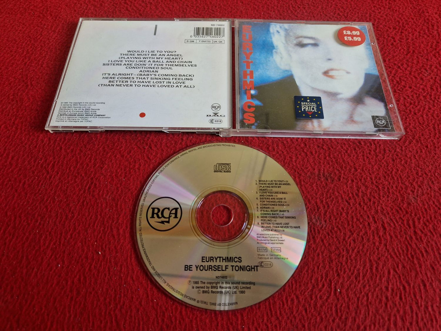 EURYTHMICS BE YOURSELF TONIGHT CD
