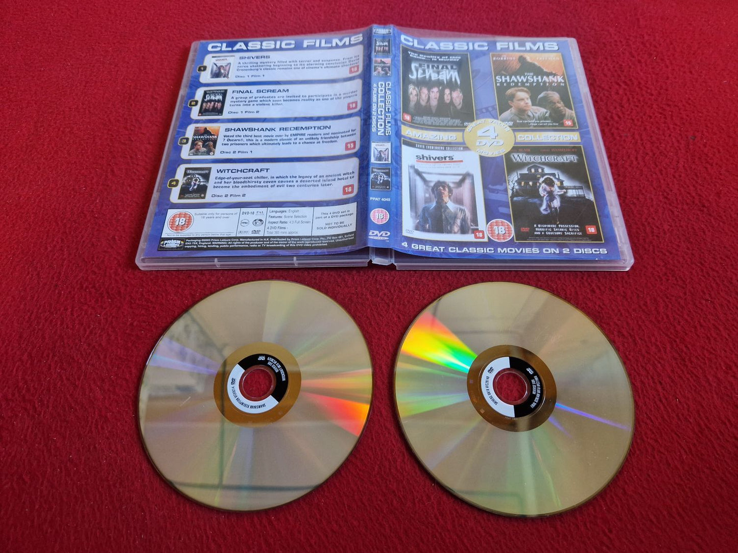 FINAL SCREAM / THE SHAWSHANK REDEMPTION / SHIVERS / WITCHCRAFT DVD