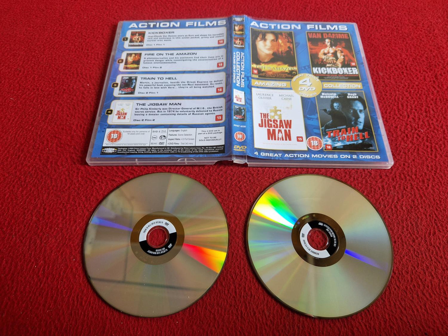 FIRE ON THE AMAZON / KICKBOXER / THE JIGSAW MAN / TRAIN TO HELL DVD