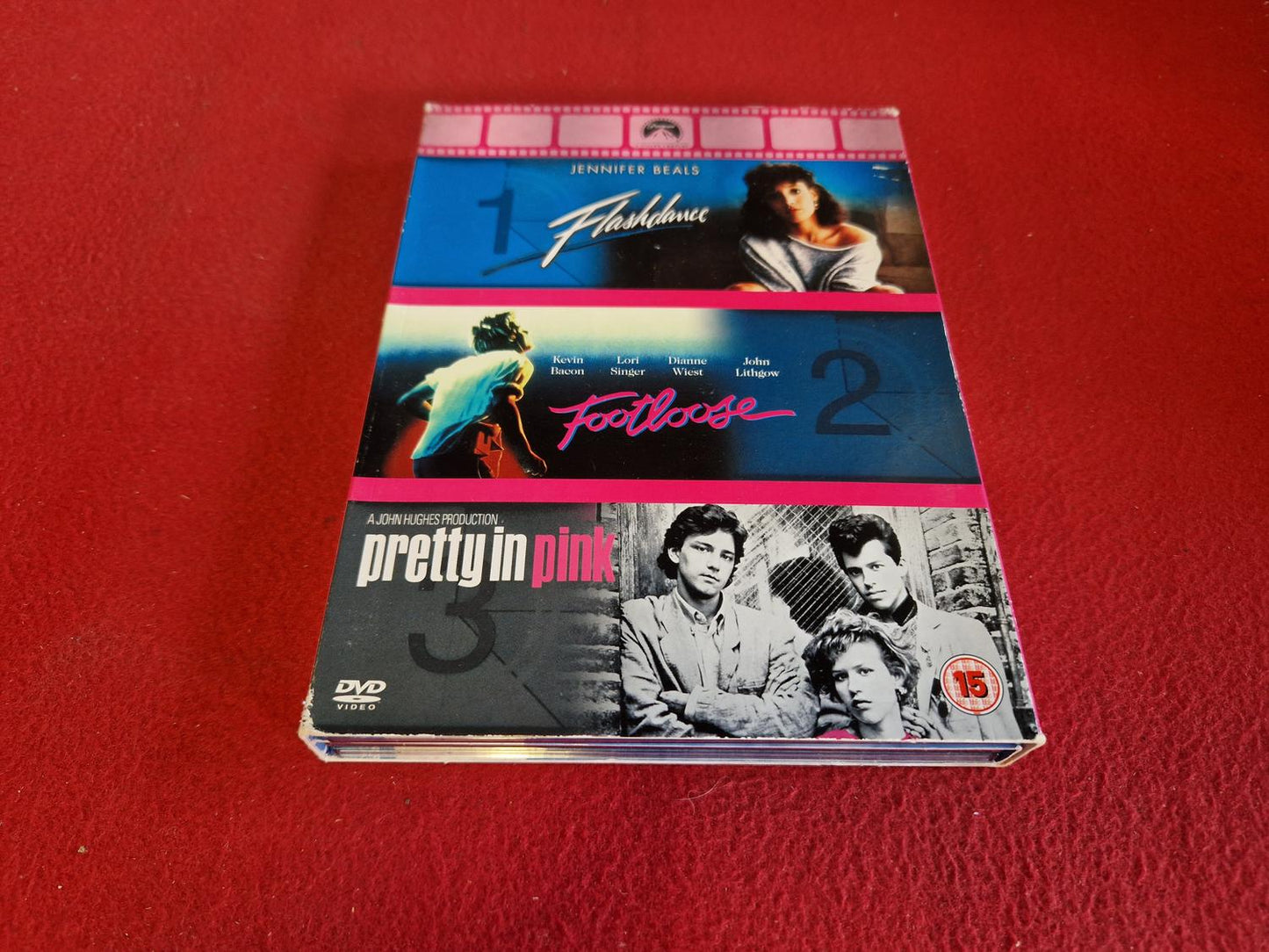 FLASHDANCE / FOOTLOOSE 2 / PRETTY IN PINK 3 BOX till DVD