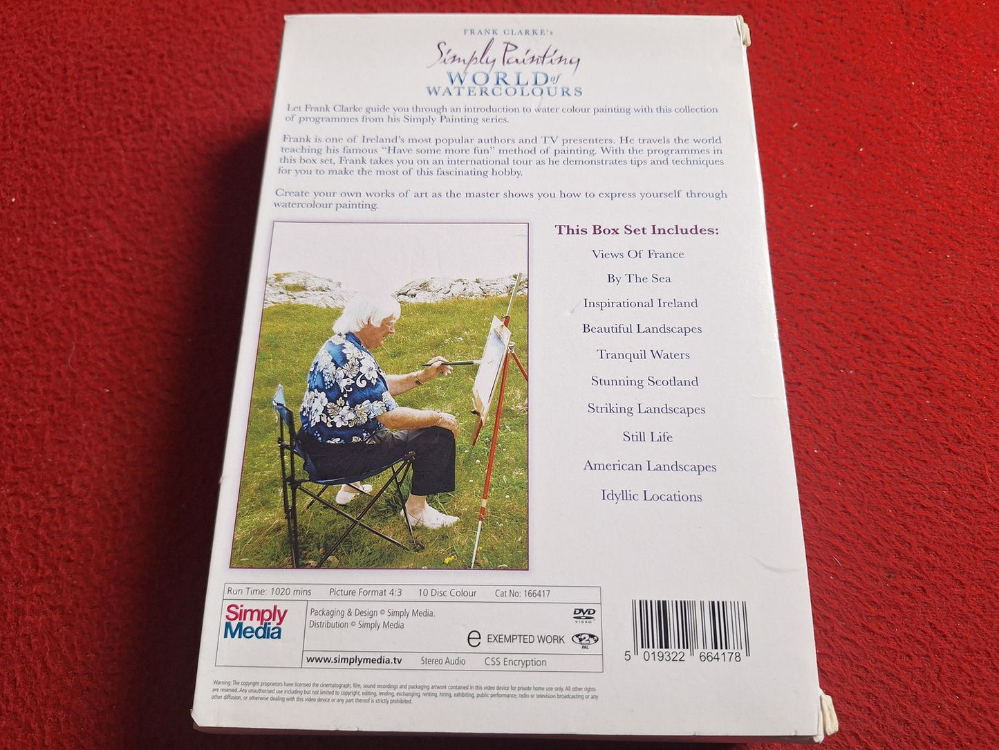 FRANK CLARKE SIMPLY PAINTING WORLD OF WATERCOLOURS BOX DVD