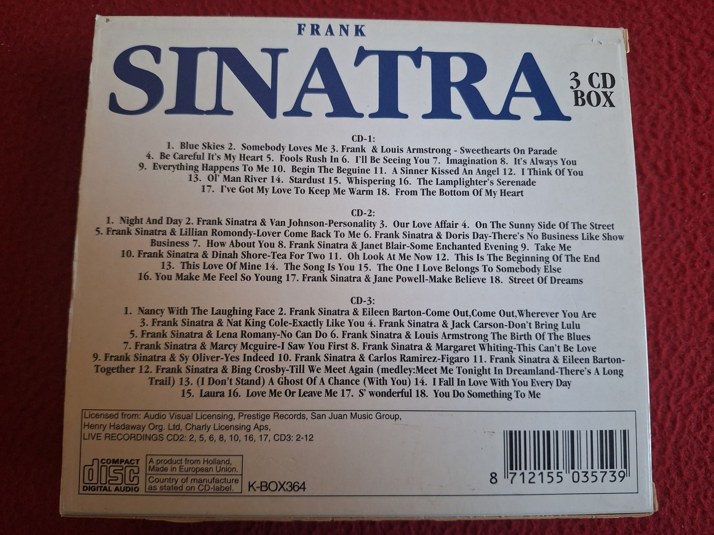 FRANK SINATRA 3 CD BOX