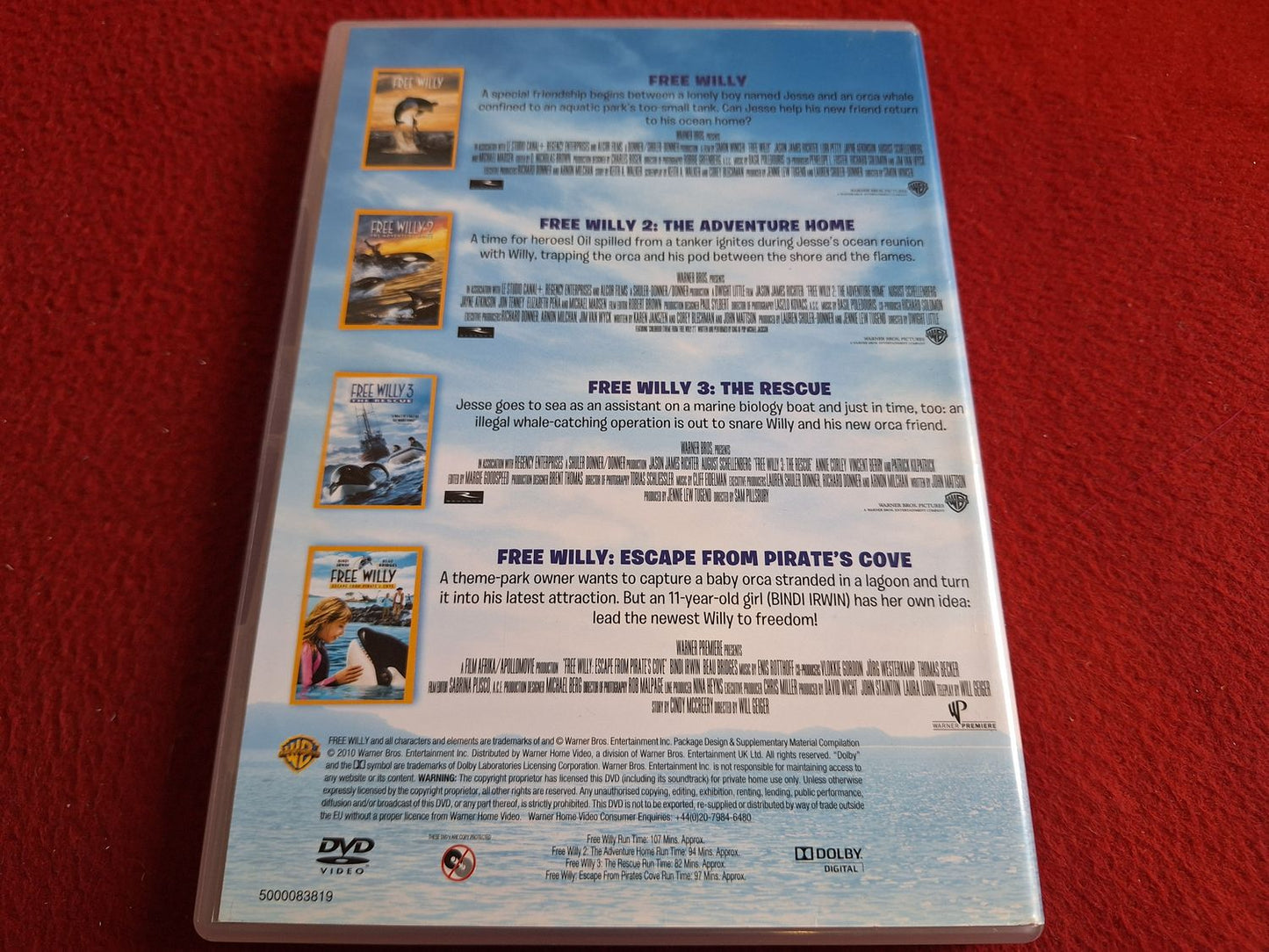 FREE WILLY 4 MOVIE COLLECTION BOX DVD