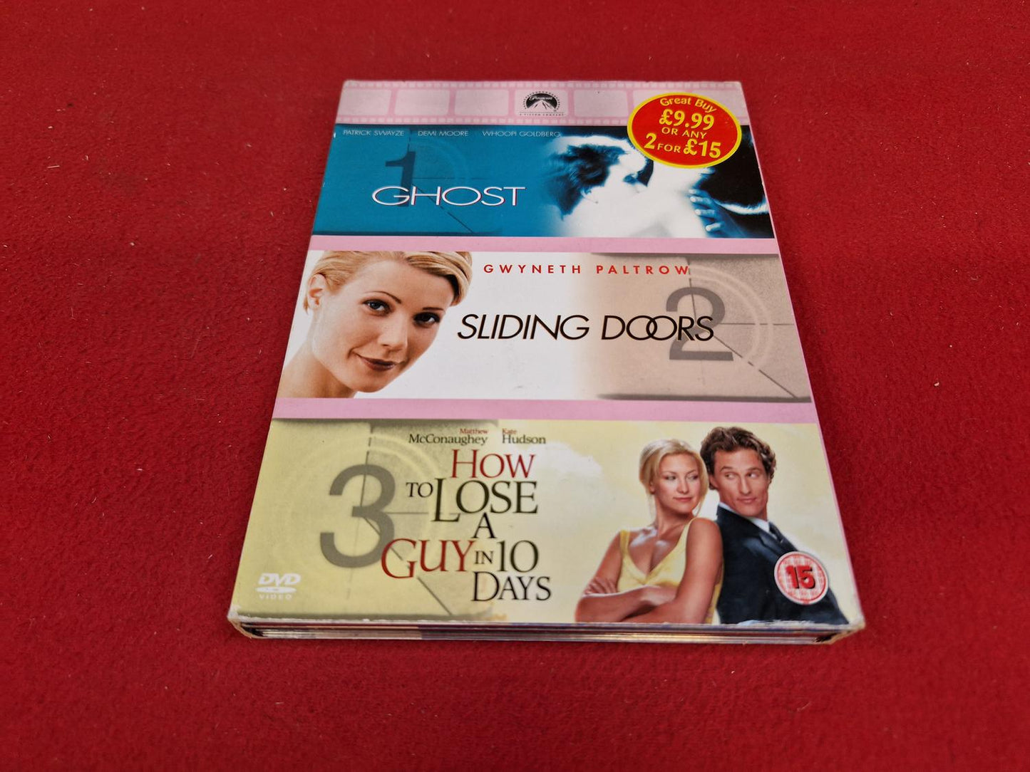 GHOST / SLIDING DOORS / HOW TO LOSE A GUY IN 10 DAYS BOX till DVD