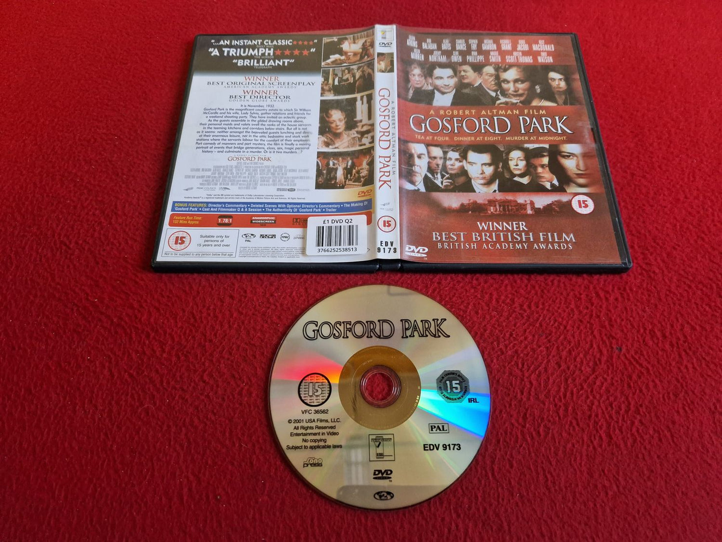 GOSFORD PARK DVD