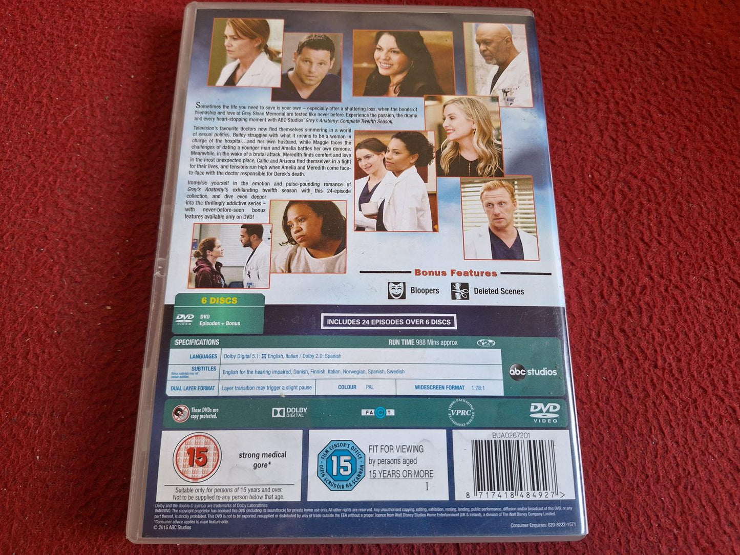 GREY'S ANATOMY SEASON 12 BOX DVD