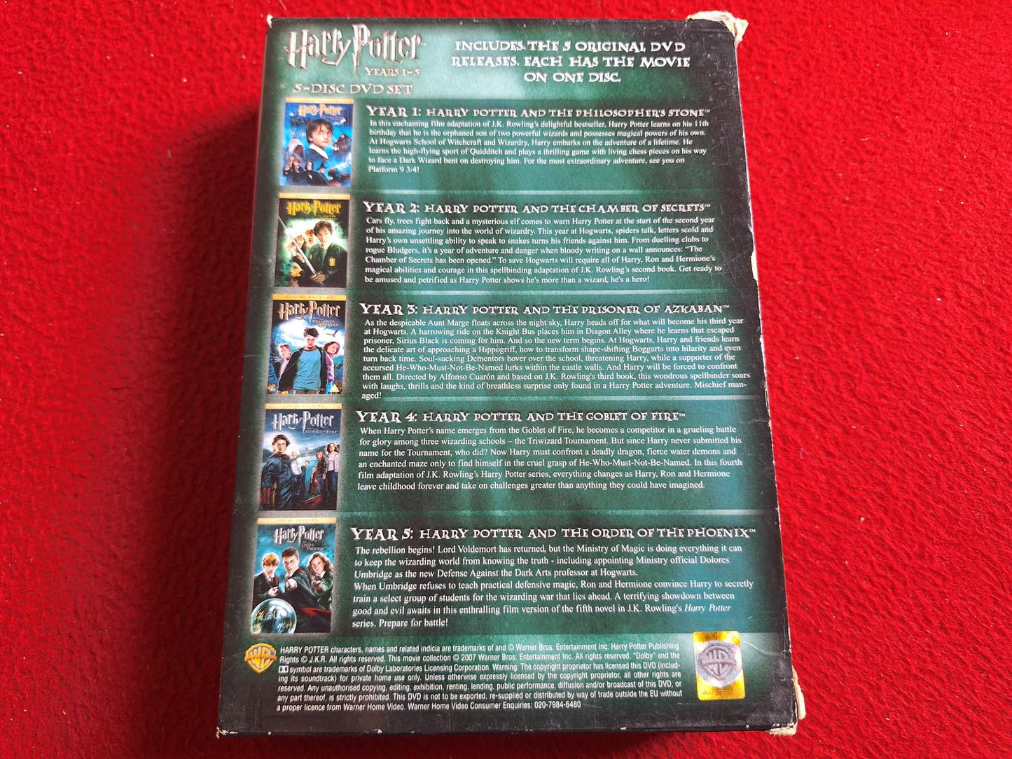 HARRY POTTER YEARS 1 - 5 BOX DVD